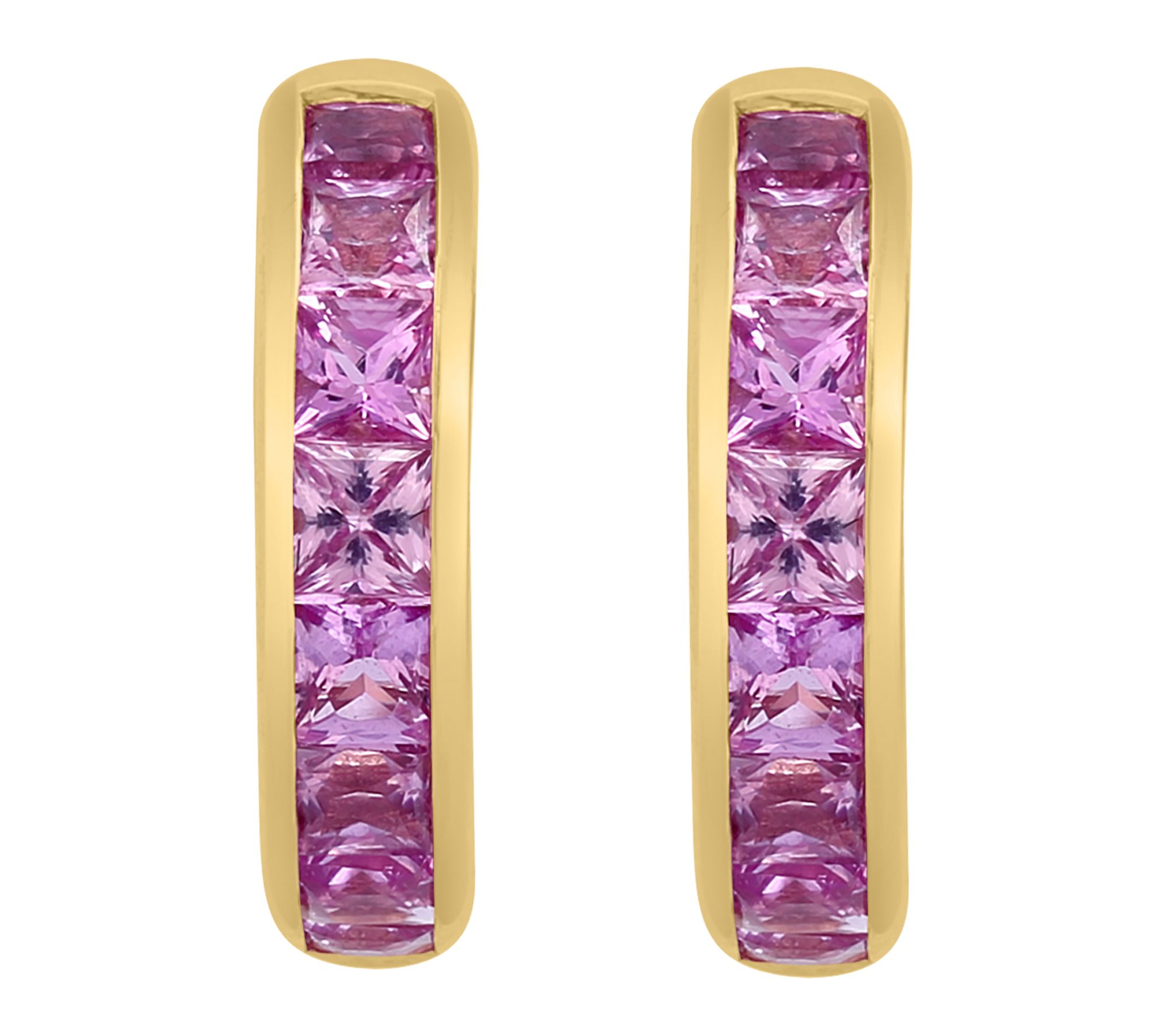 Effy Pink Sapphire Hoop Earrings, 14K Gold