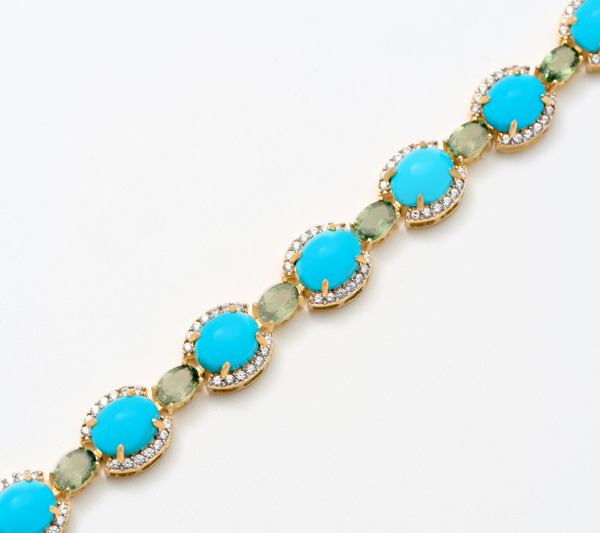 Affinity Gems Sleeping Beauty Turquoise & Green Bracelet, Sterl