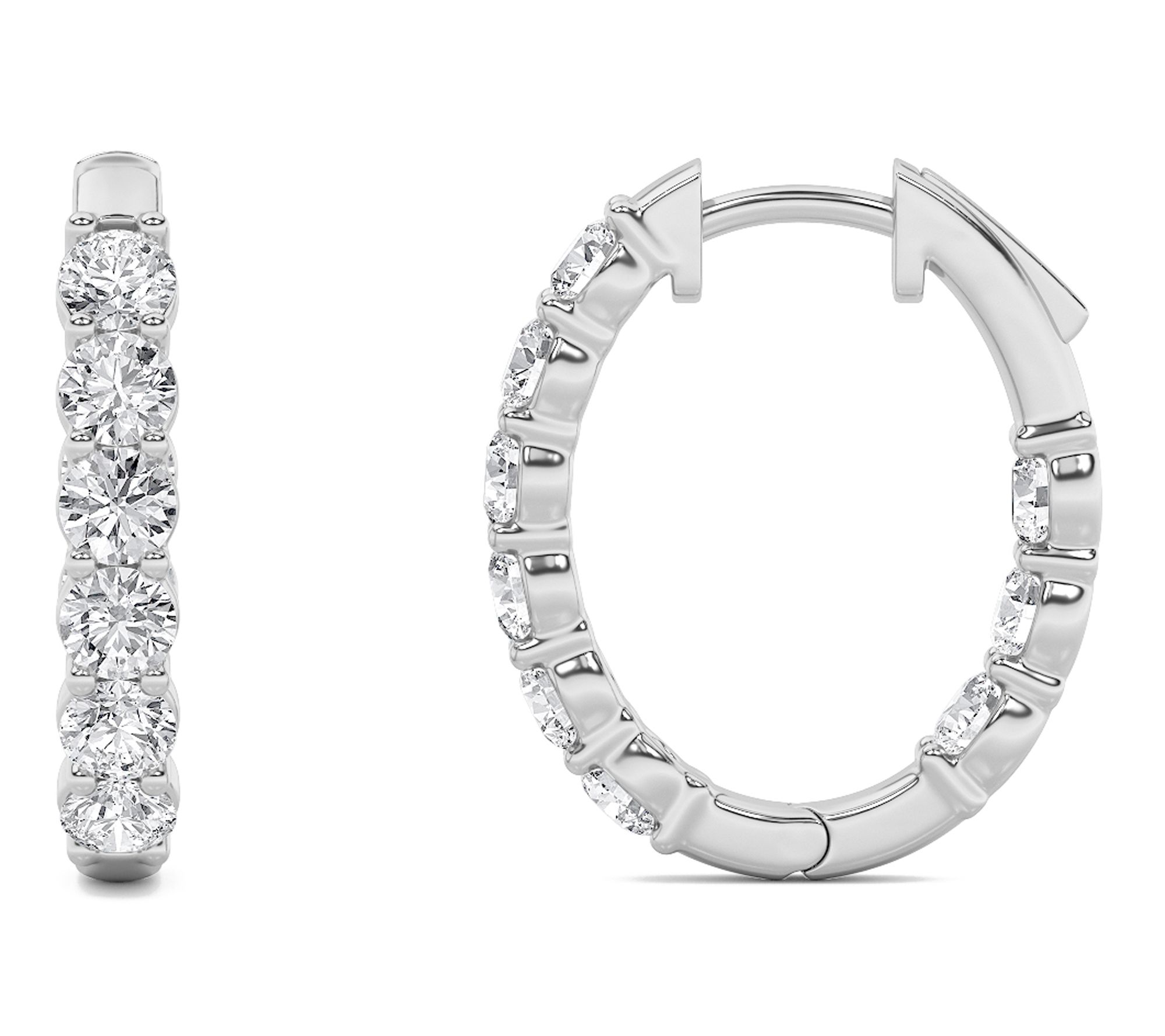 Fire Light 3.00 cttw Lab Grown Diamond Hoop Earrings, 14K Gold