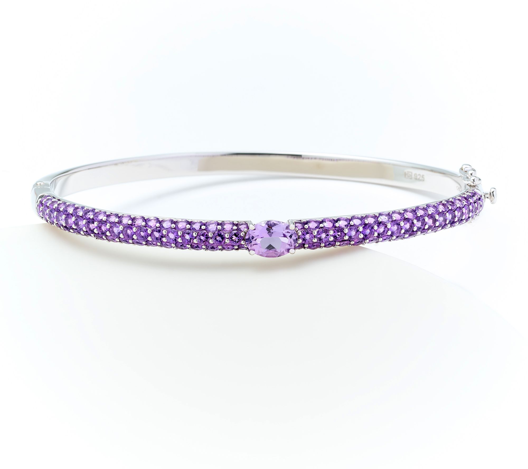 "As Is" Affinity Gems Oval Gemstone Bangle, Sterl Silver