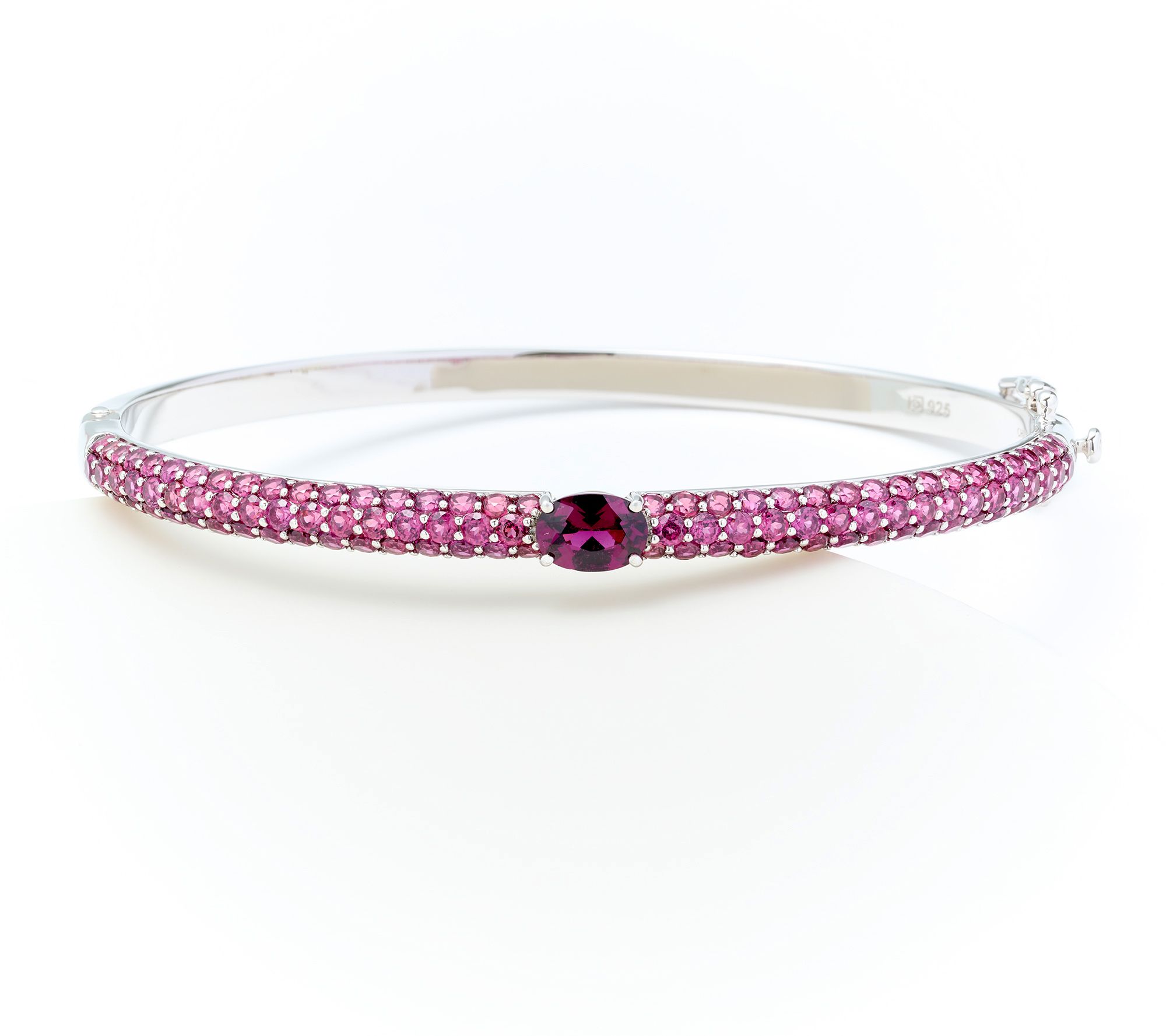 "As Is" Affinity Gems Oval Gemstone Bangle, Sterl Silver