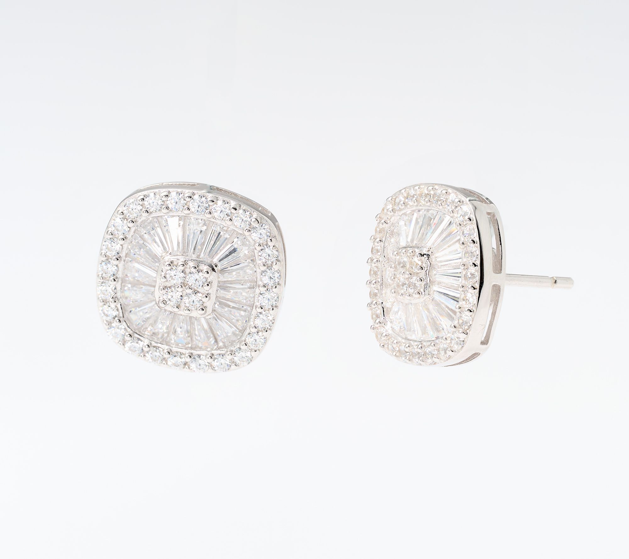 Diamonique x Jennifer Miller Sunburst Stud Earrings, Sterling Silver