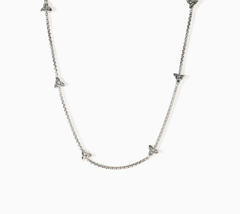 JAI Ireland Sterling Silver 2.7mm Box Chain Necklace