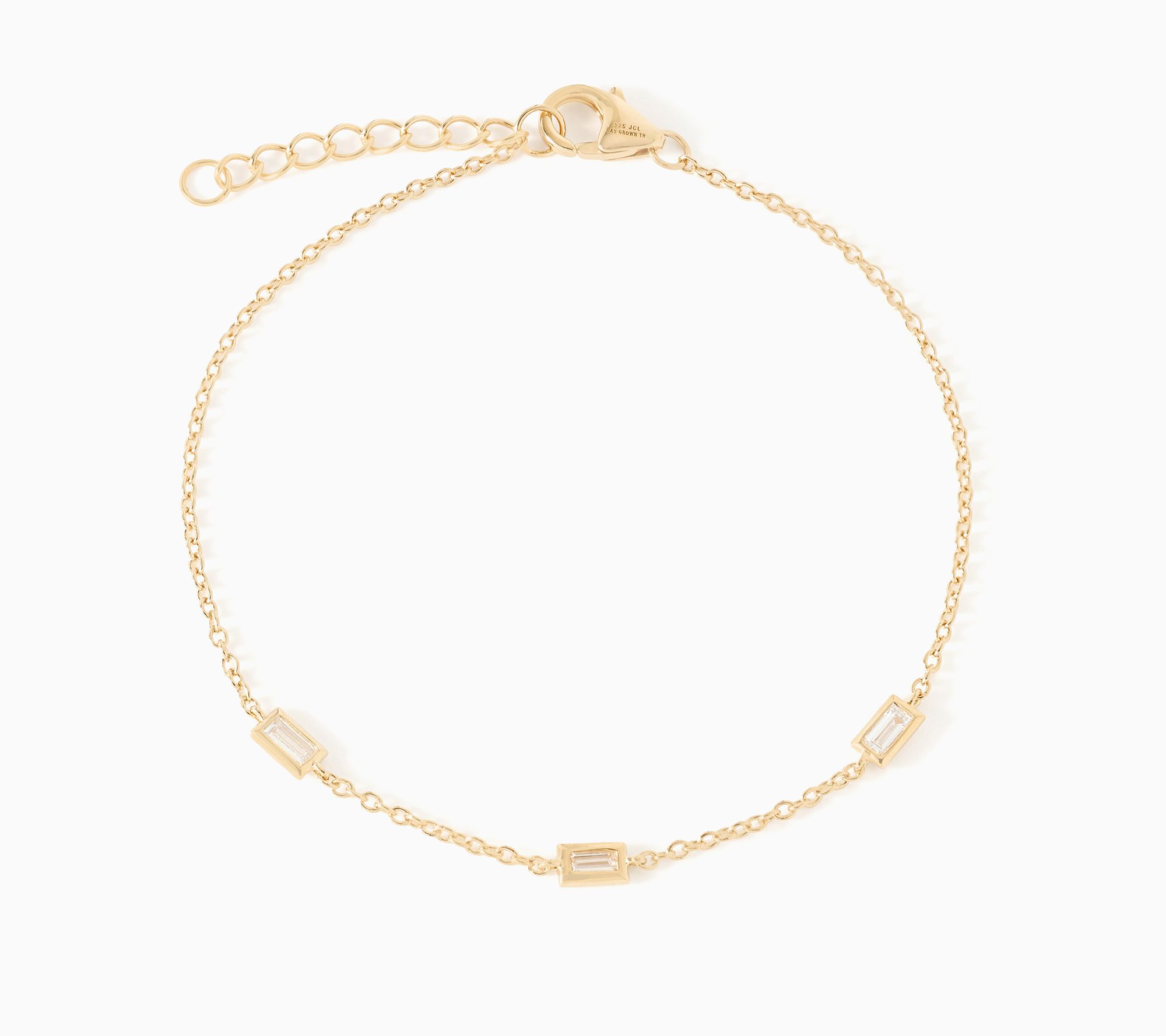 Fire Light Lab Grown Diamond 0.30 ctw Baguette Bracelet, Sterl