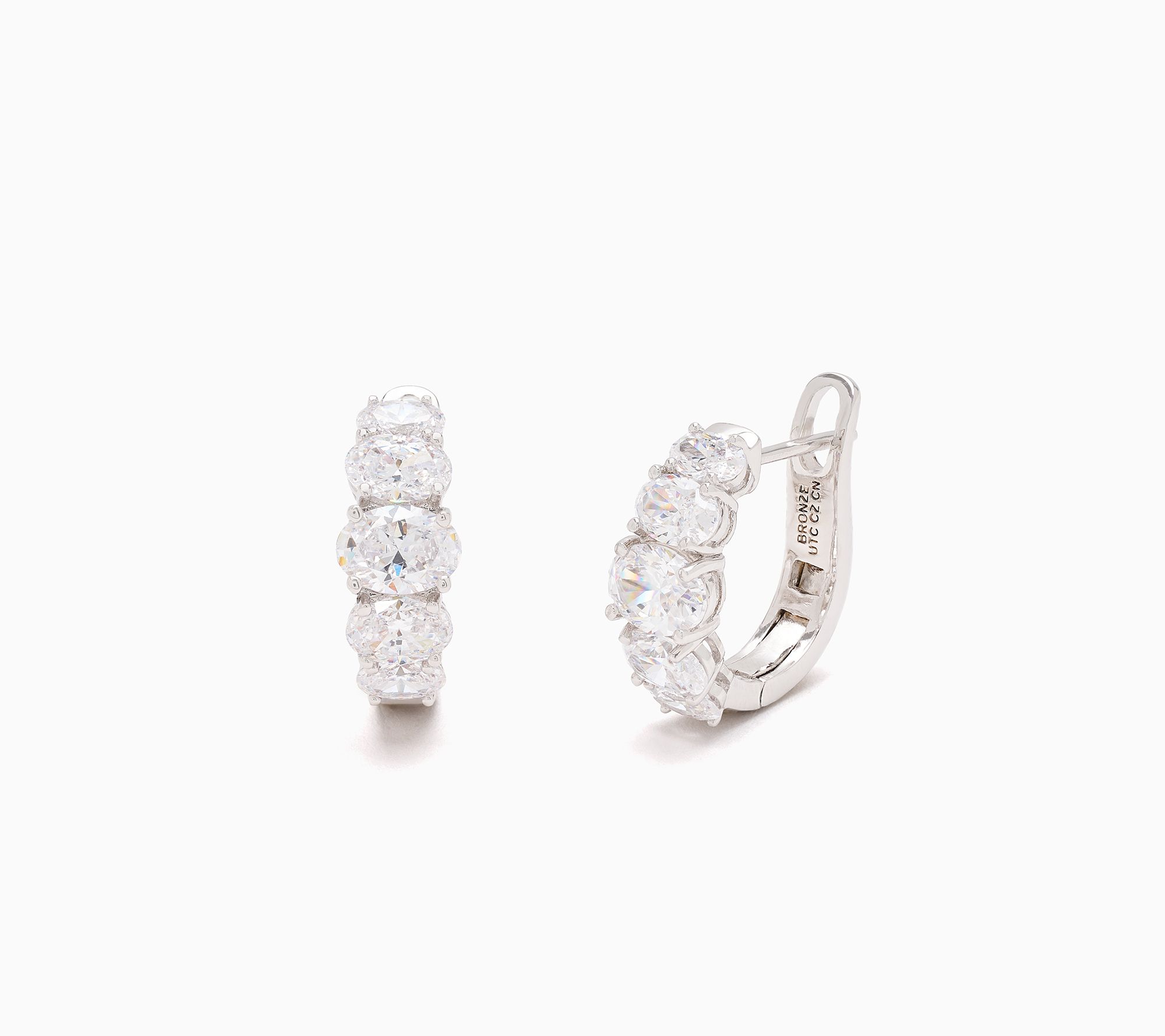 Diamonique x Kathy Levine Hoopla Graduated Ovals Bronze Earrings