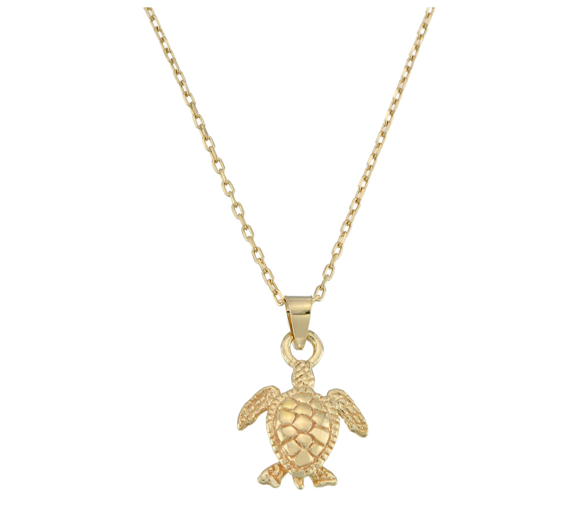 Silver Style Baby Turtle Pendant w/ Chain, Sterling