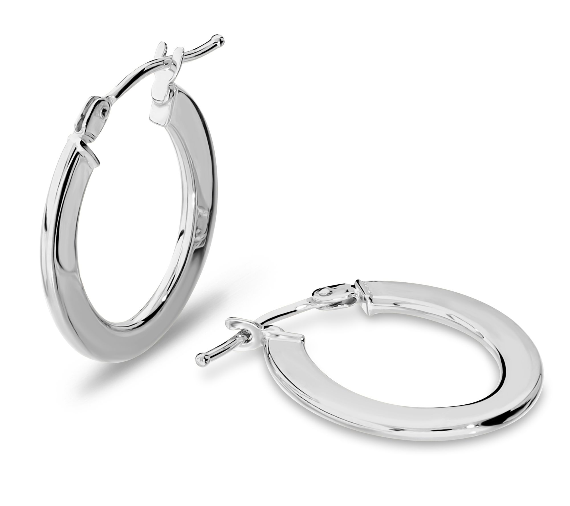 Italian Gold Polished Oval Hoop Earrings, 14K