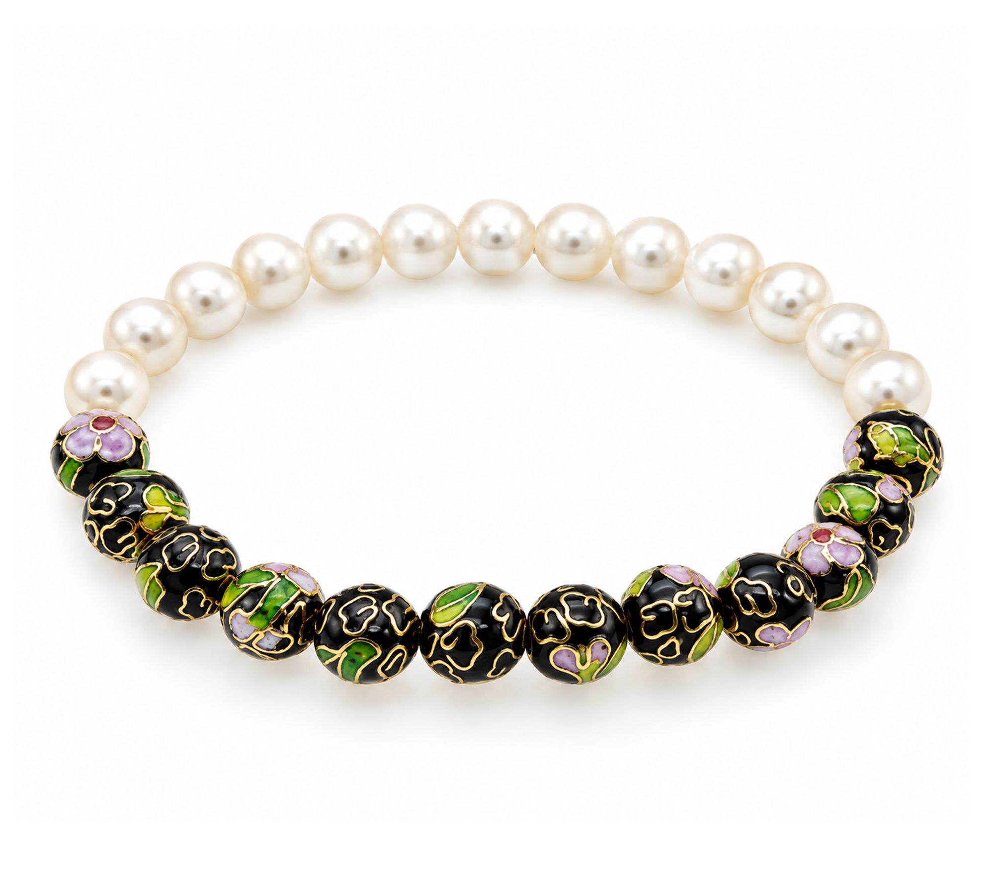 Alkeme Cultured Pearl & Cloisonne Bead Bracelet