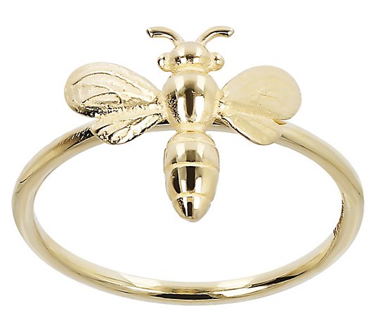 Italian Gold Bumble Bee Ring, 14K