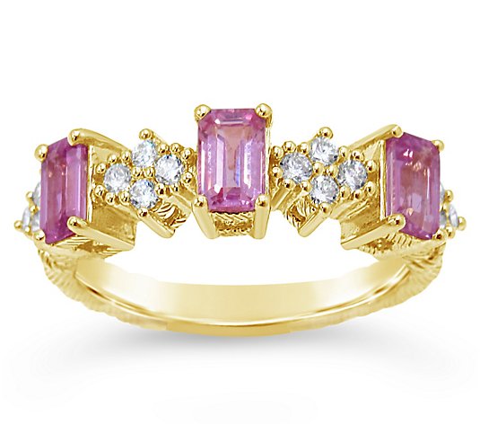 JUDITH Classic 14K 0.80 cttw Pink Sapphire & Diamond Ring