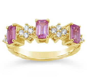 JUDITH Classic 14K 0.80 cttw Pink Sapphire & Diamond Ring - J485366
