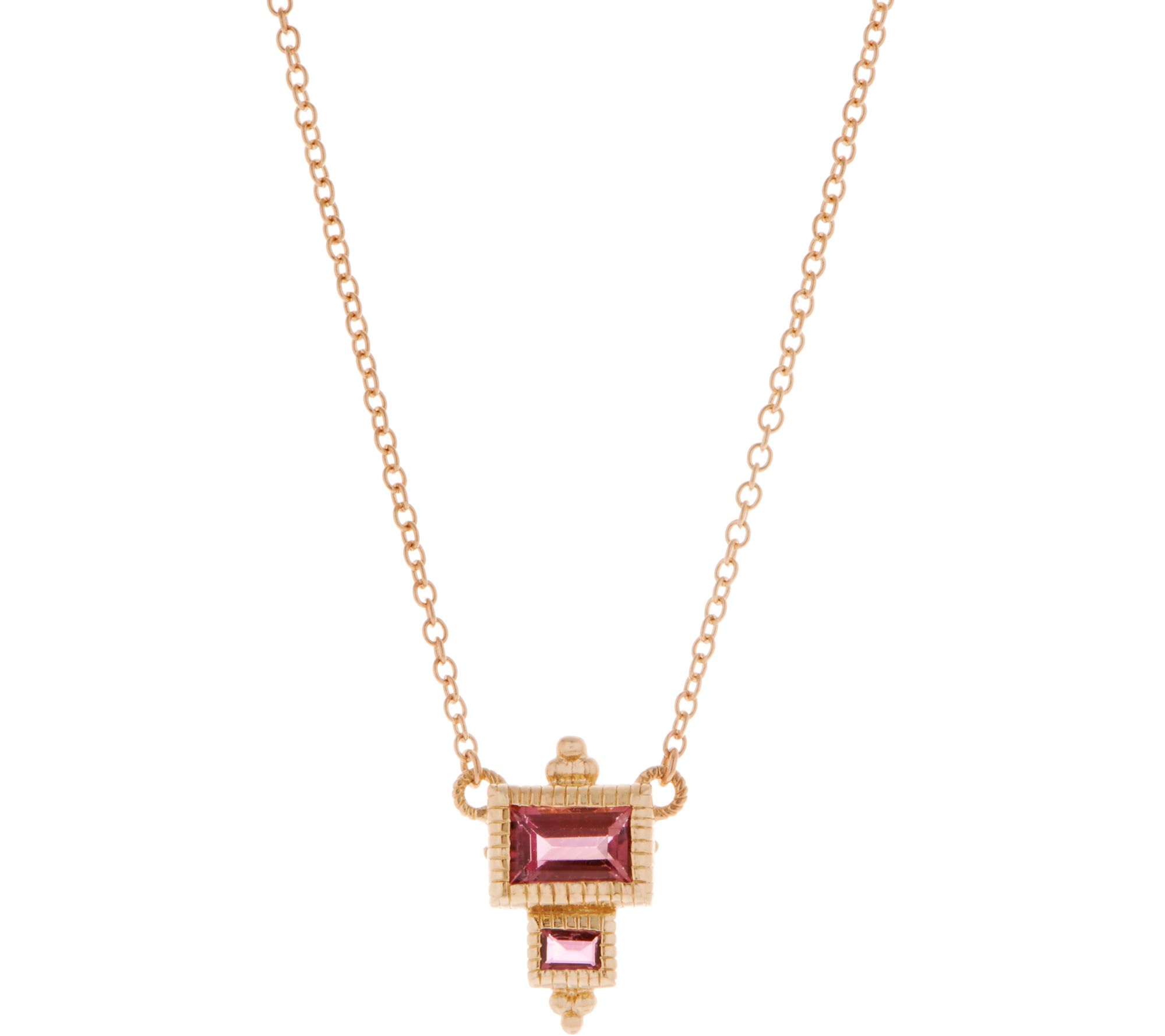 14K Gold Petite Pink Tourmaline Necklace