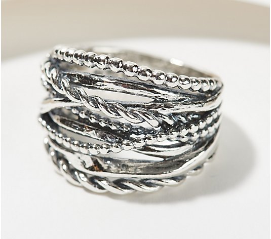 Or Paz Sterling Silver Textured Highway Ring