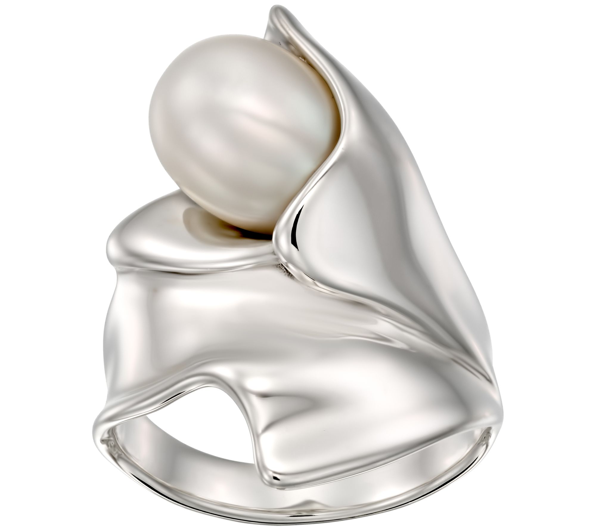 Hagit Sterling Cultured Freshwater Pearl FoldsRing