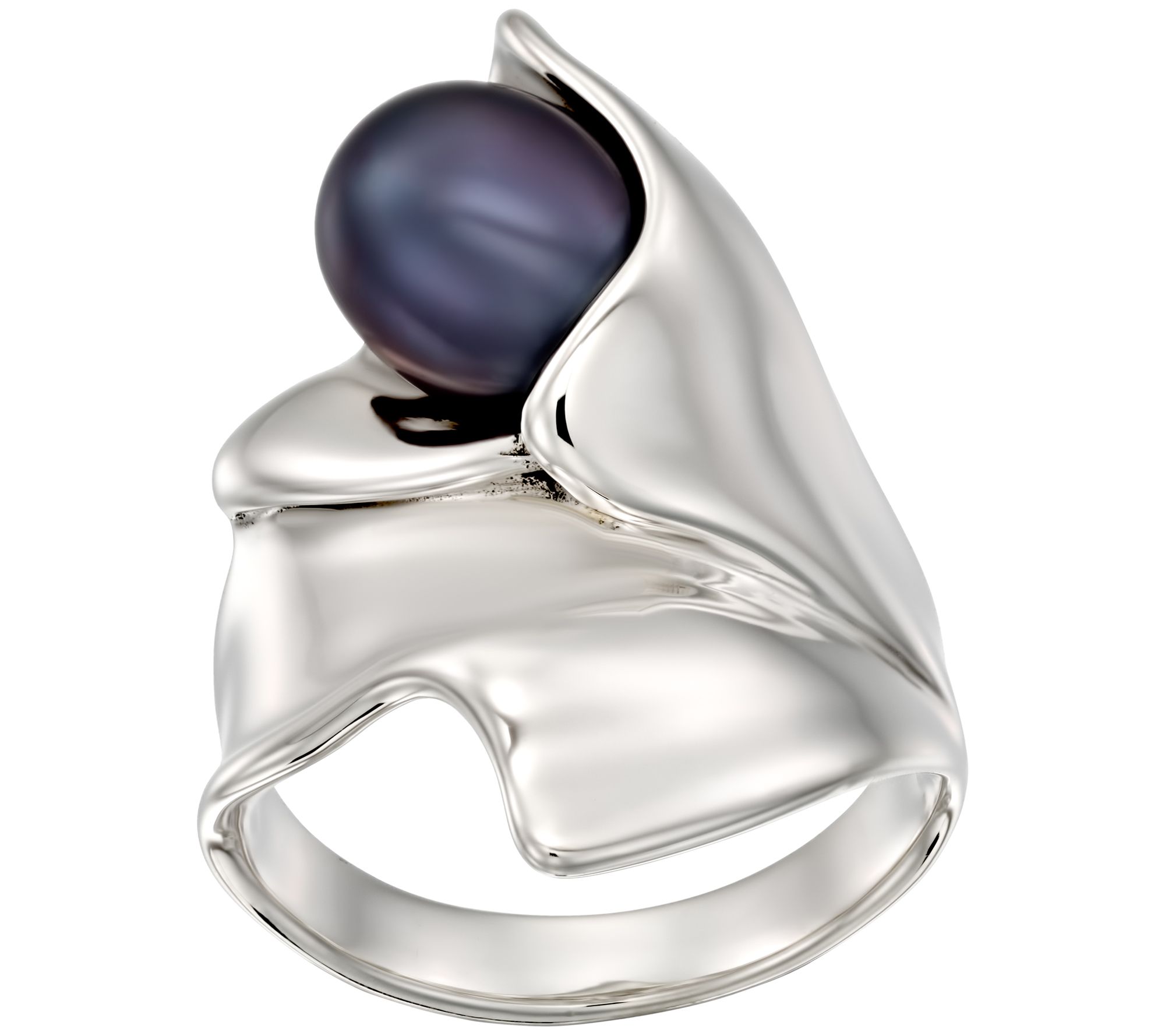 Hagit Sterling Cultured Freshwater Pearl FoldsRing