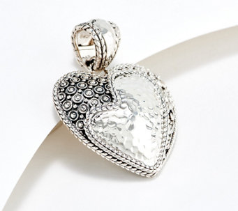 JAI Sterling Silver Textured Heart Enhancer