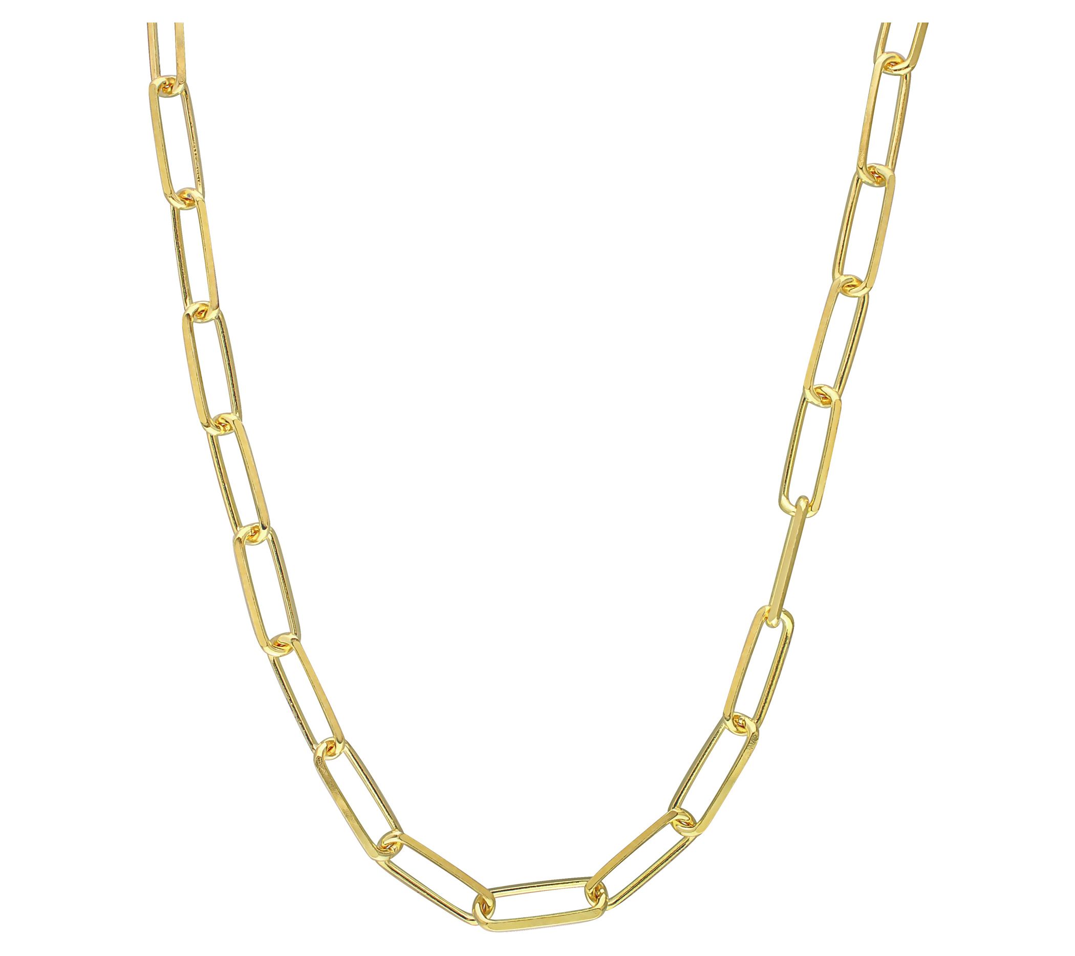 Diamond-Cut 5mm Paperclip Chain Necklace, 18K