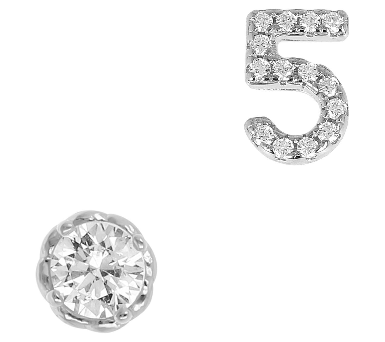 Diamonique Number & Solitaire Stud Earring S etSterling