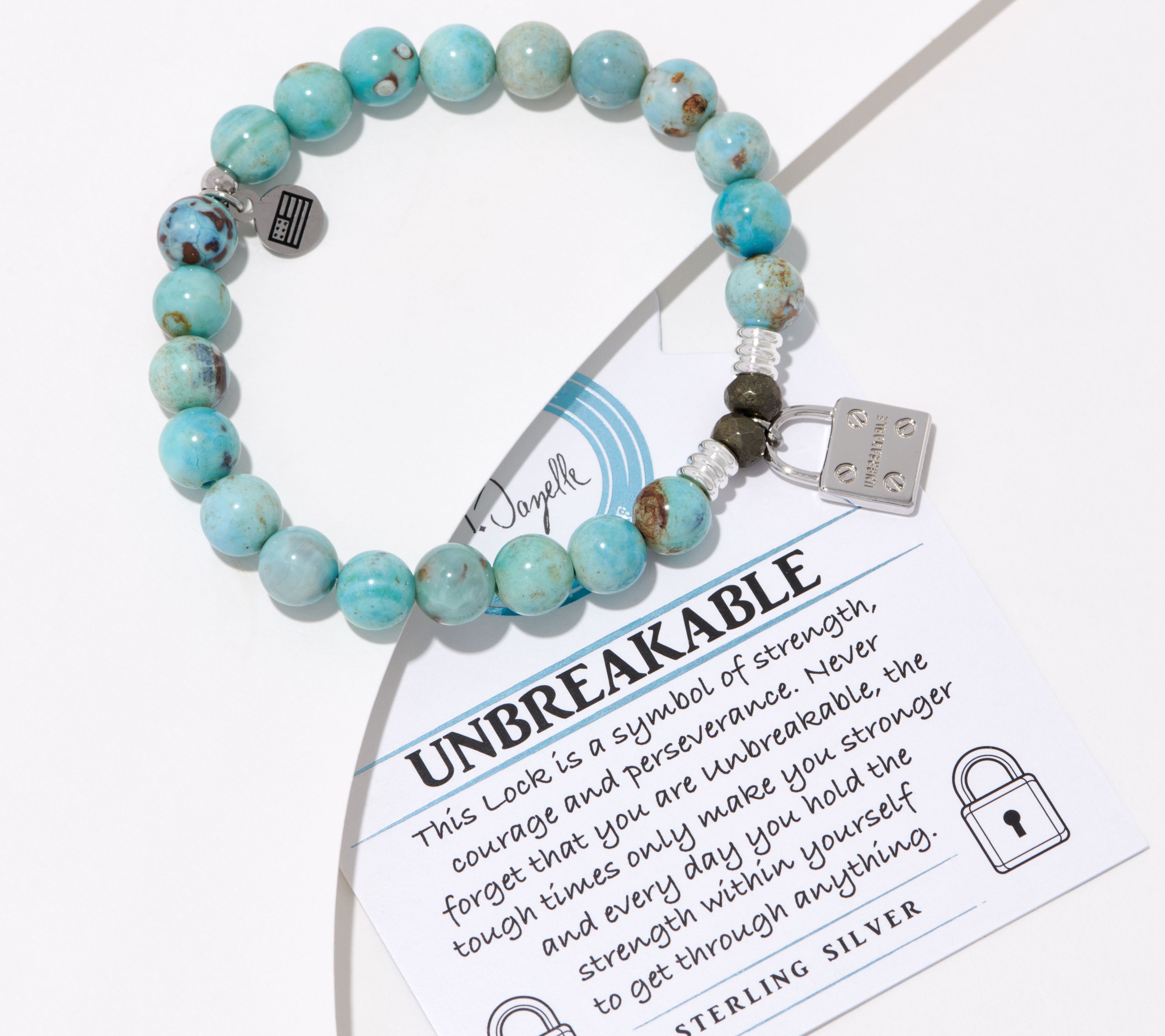 T.Jazelle Gemstone & Charm Beaded Bracelet Sterling Silver