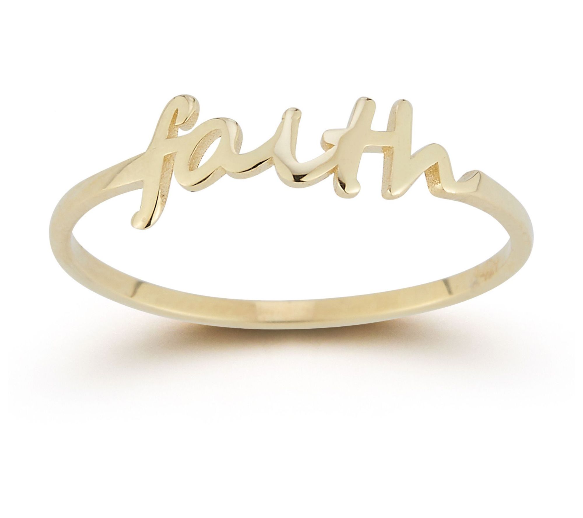 Luminosa Gold Script Faith Ring, 14K
