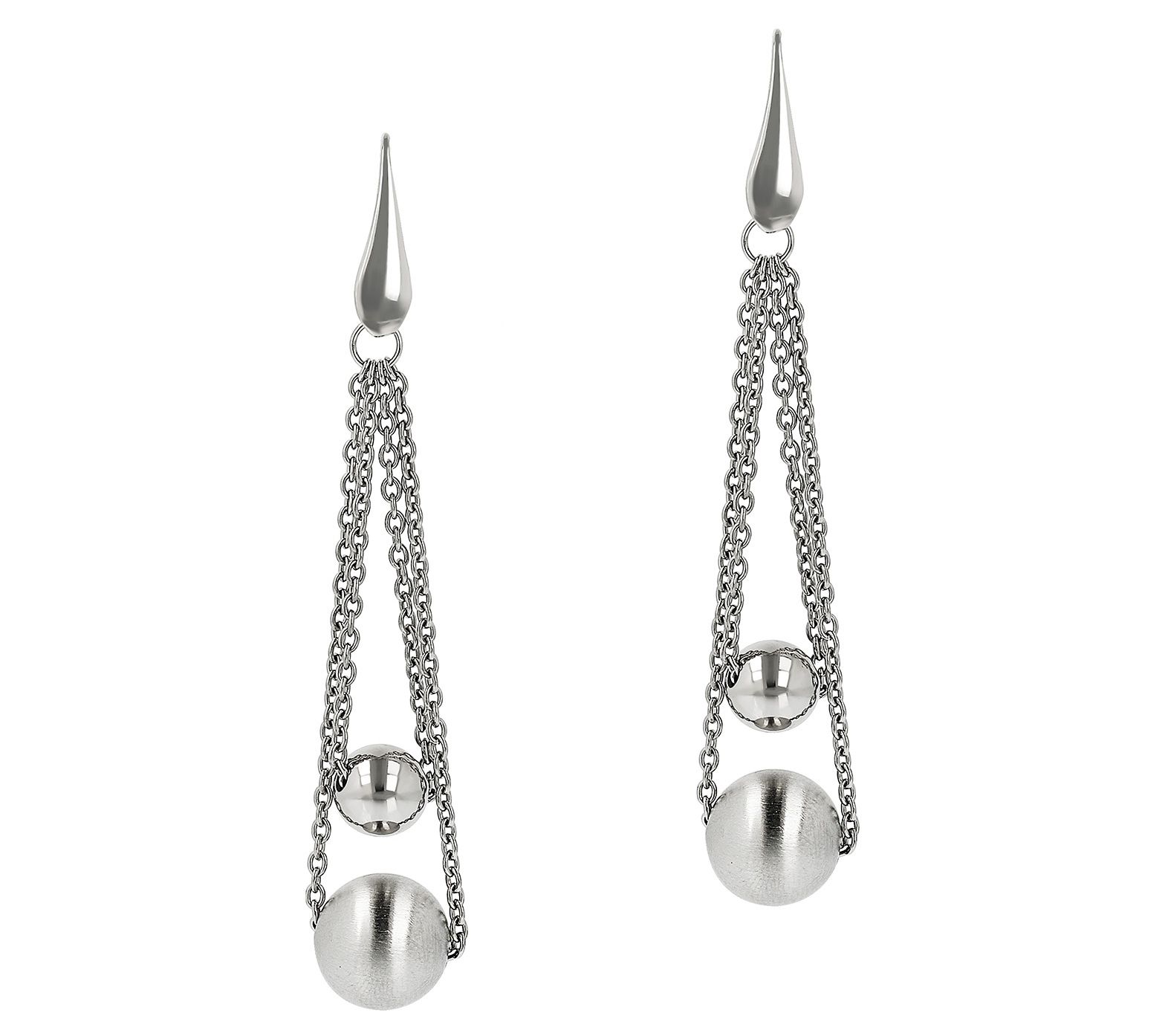 Steel by Design Double Bead Dangle Earrings