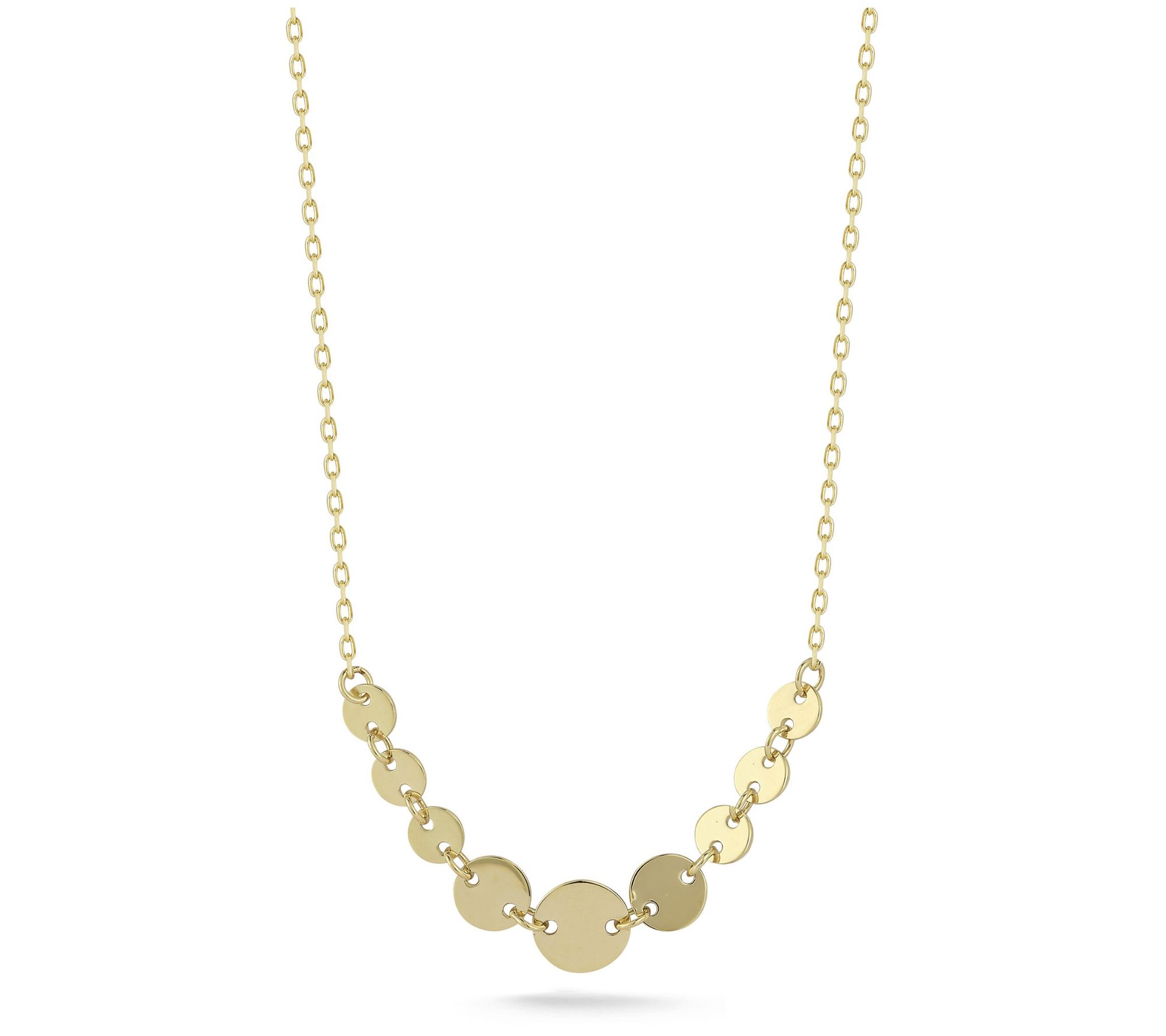 Luminosa Gold Graduated Disc Necklace, 14K