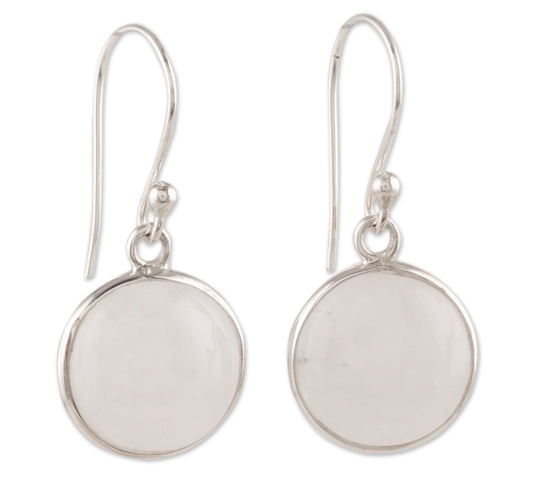 Novica Artisan Crafted Rainbow Moonstone Dangle  Earrings