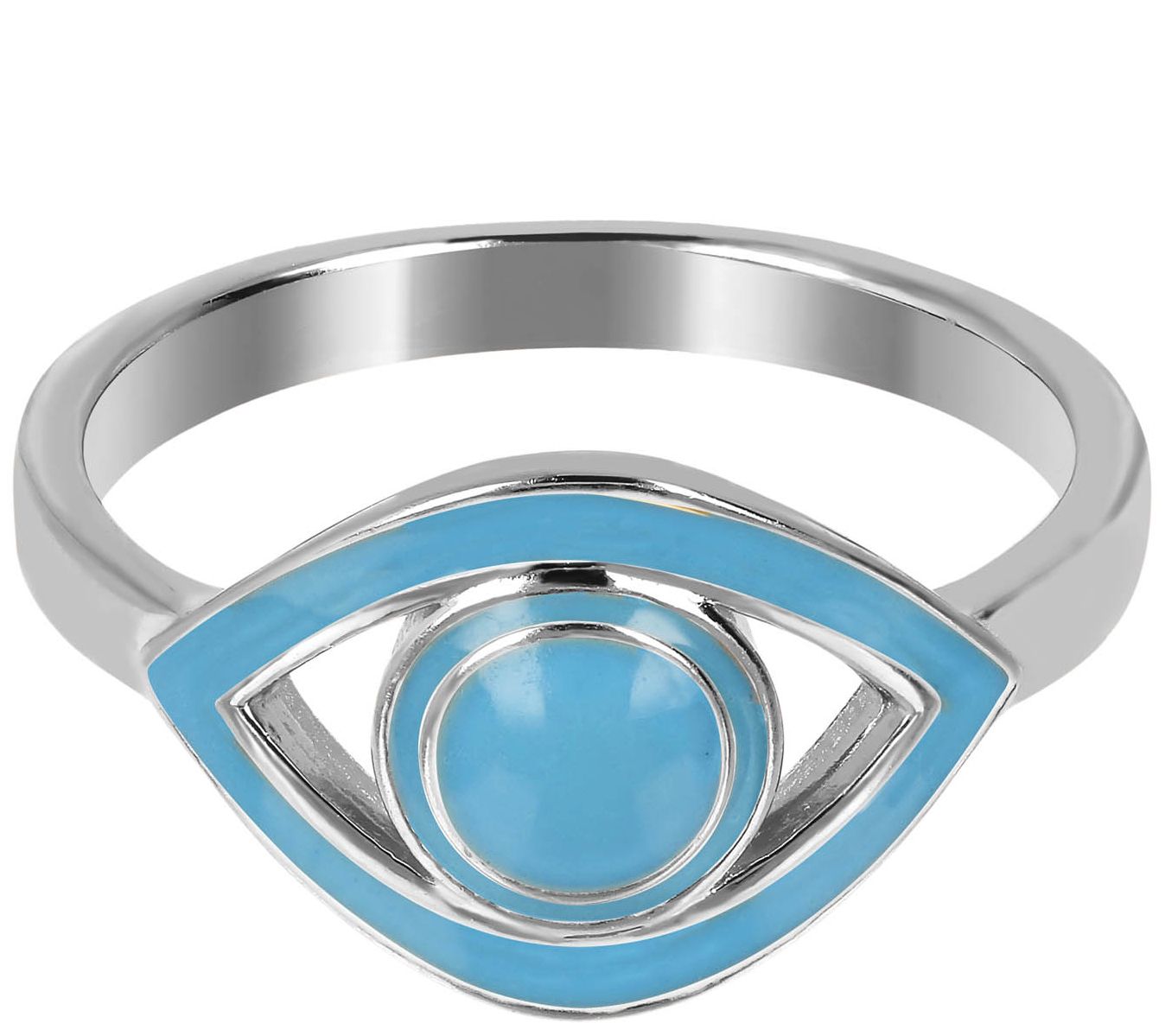 Netali Nissim Enamel Evil Eye Ring, Sterling