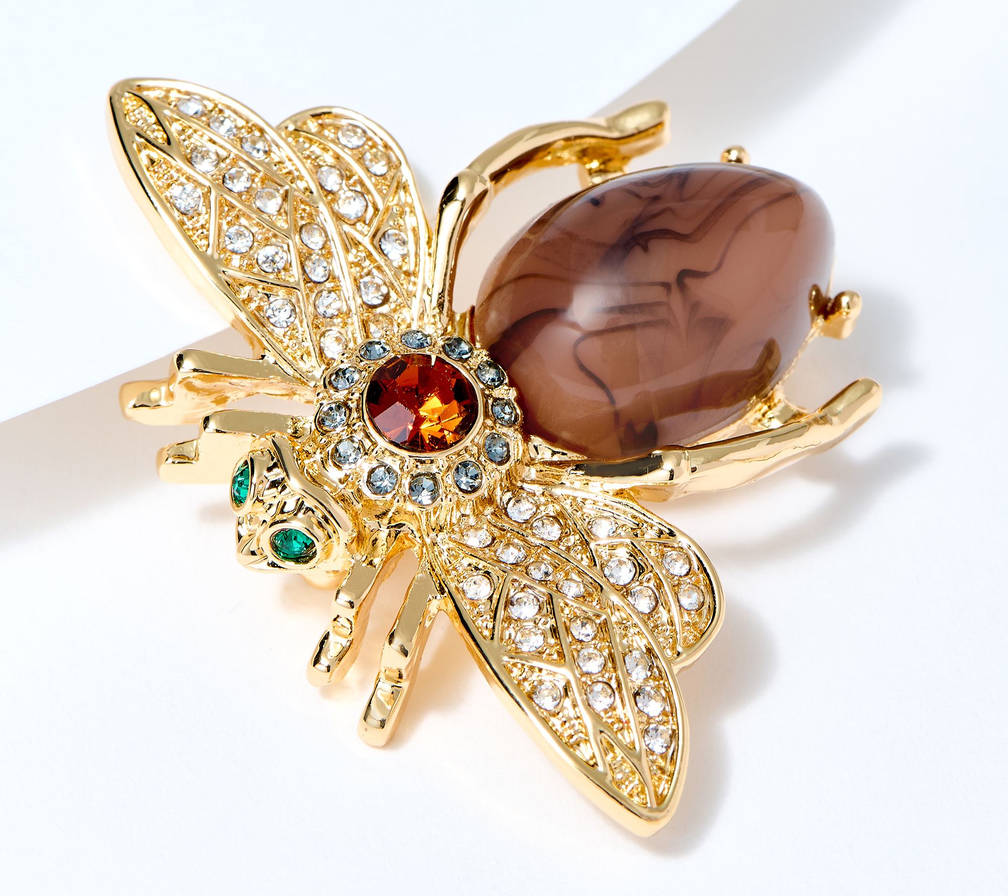 "As Is" Joan Rivers Goldtone Classic Cabochon Bee Pin