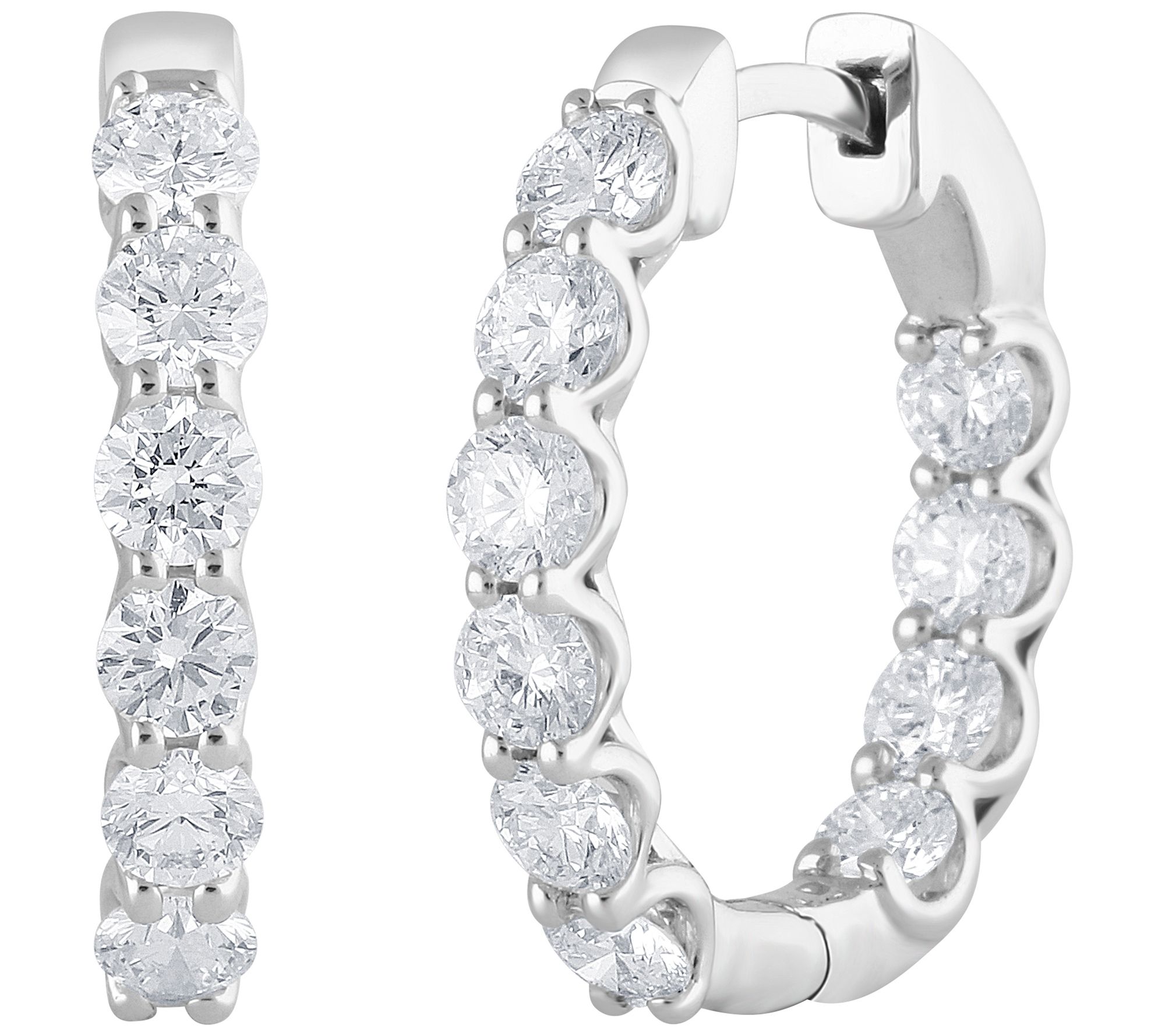 Fire Light 2.00 cttw Lab Grown Diamond Hoop Earrings, 14K Gold