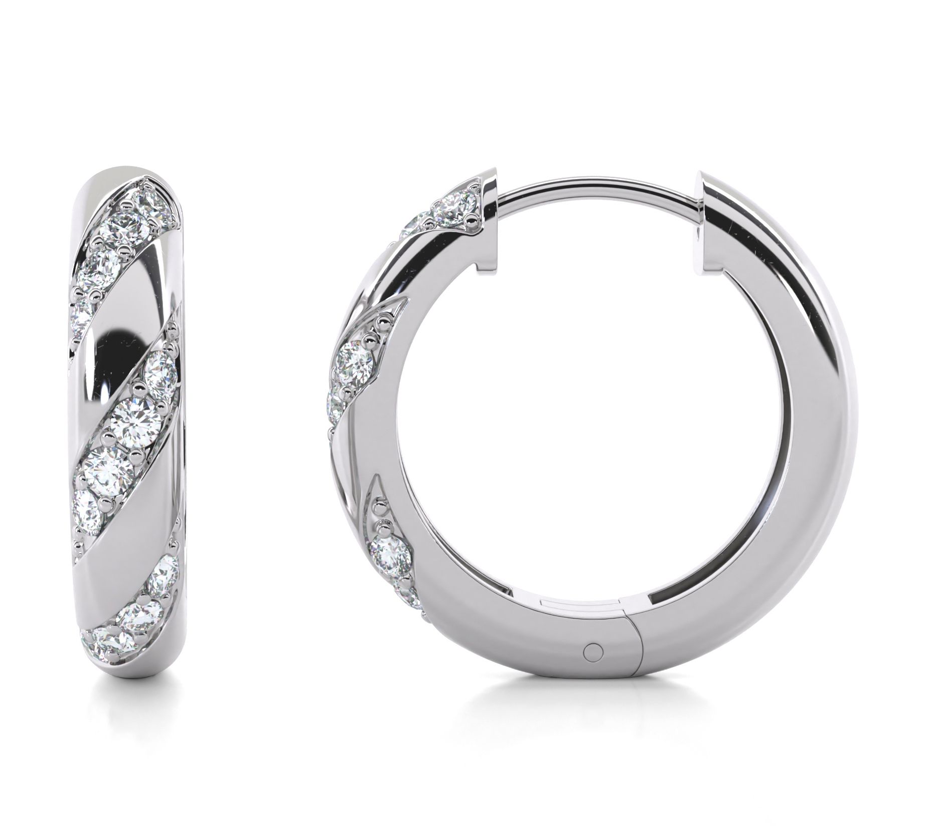 Diamonique 0.45 cttw Hinged Hoop Earrings, Sterling Silver - QVC.com