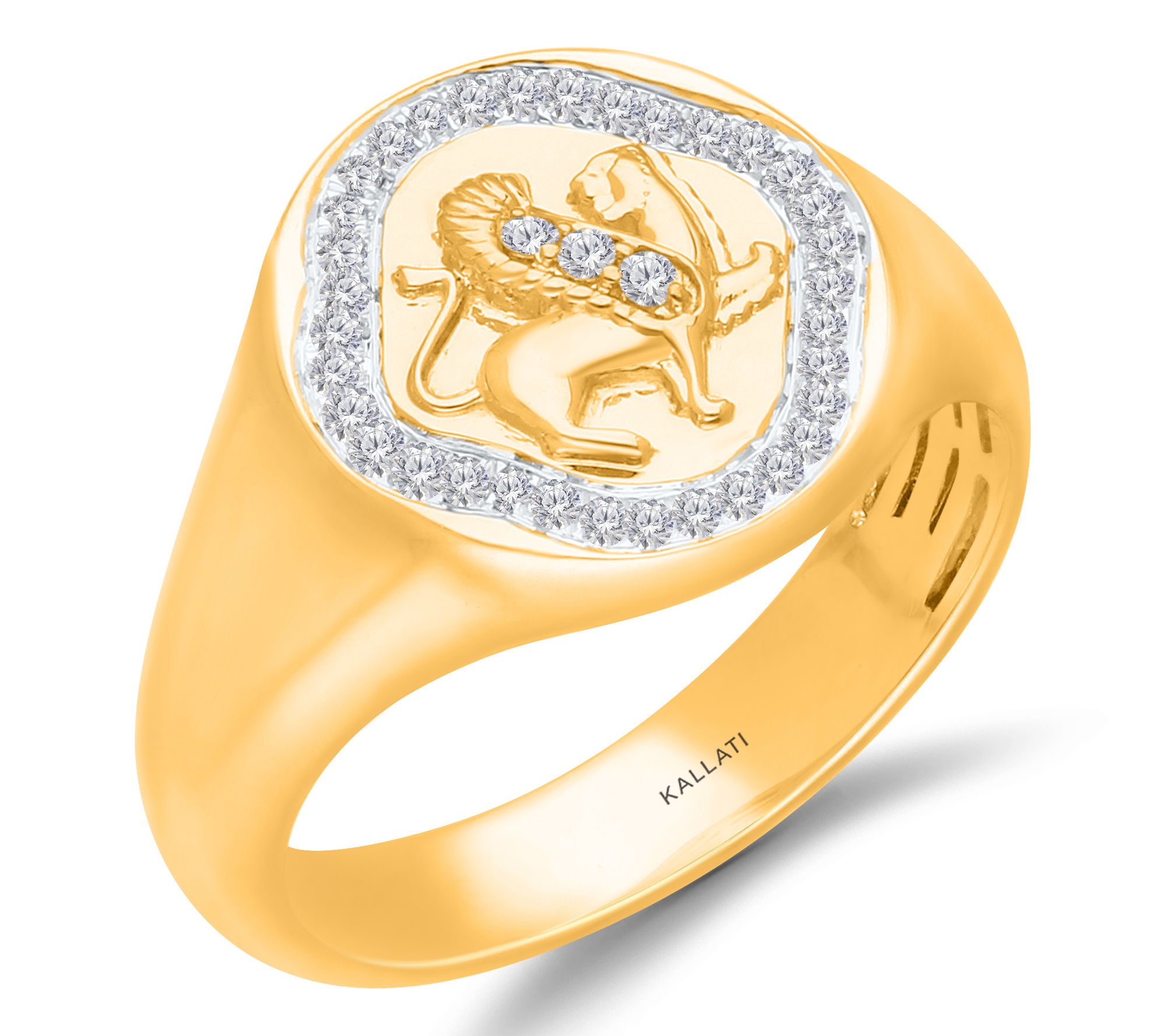 KALLATI Griffiness Diamond Signet Ring, 14K Gold