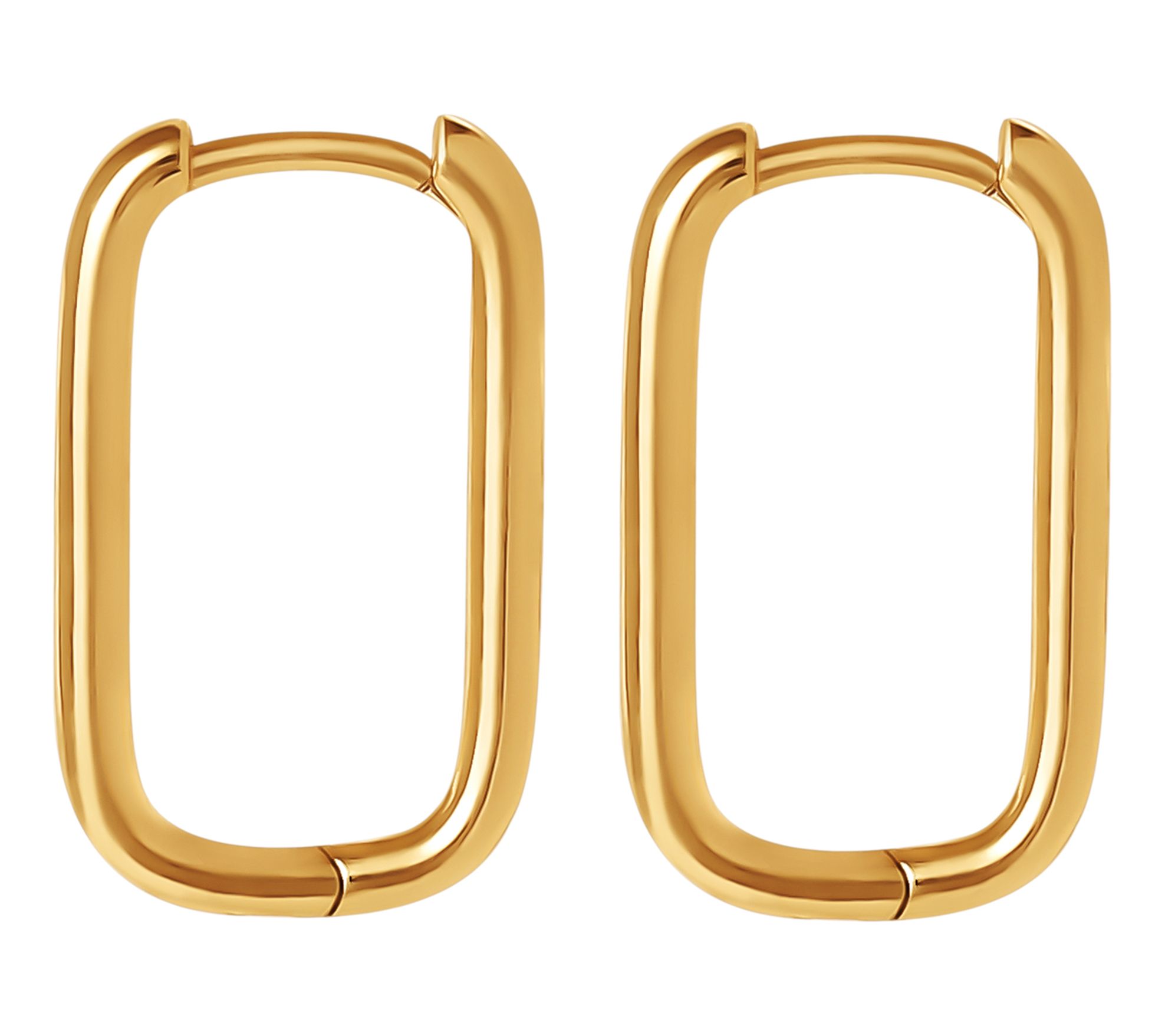 Silver Style Polished U Shape Hoop Earrings, Sterling