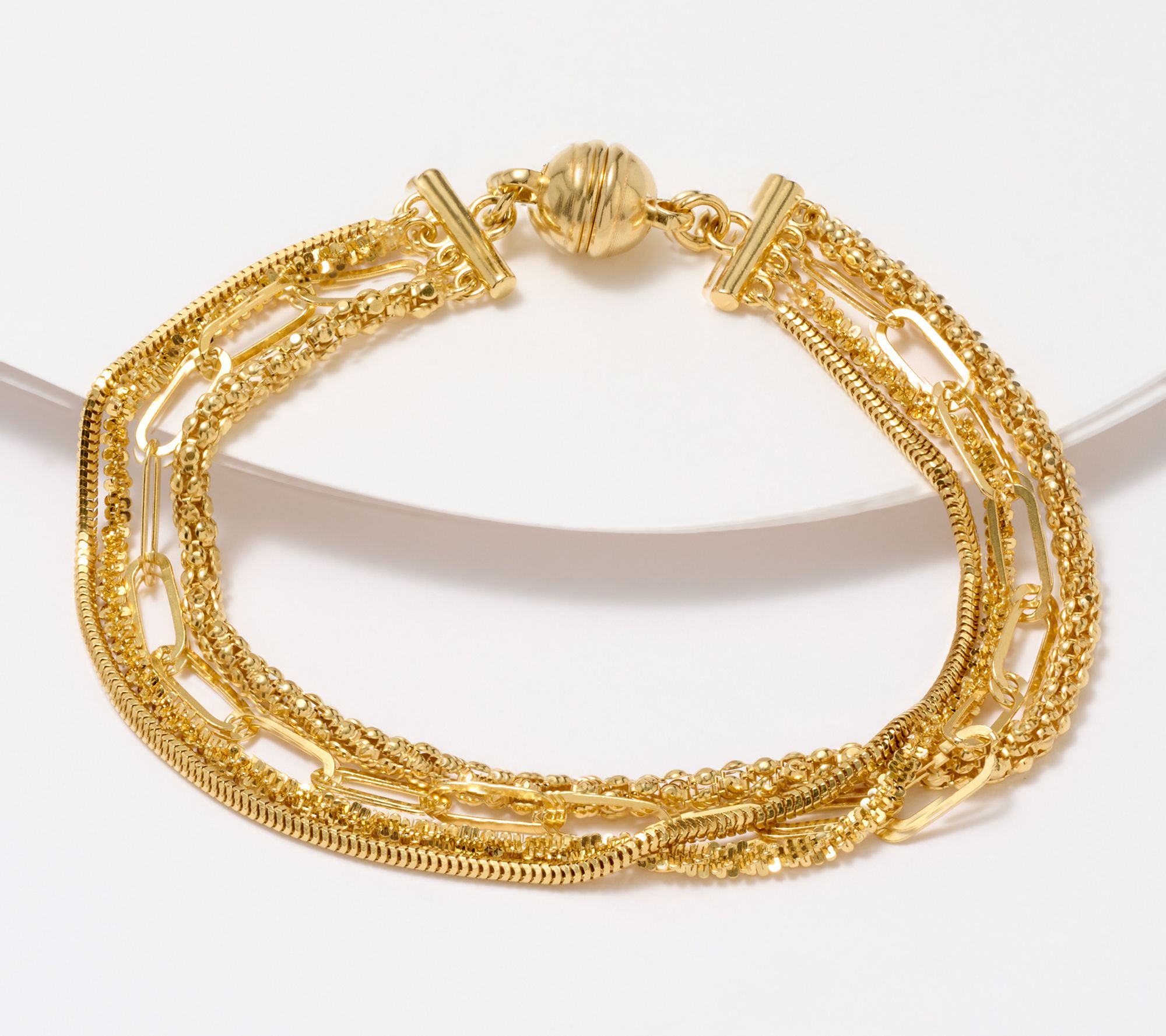 "As Is" UltraFine 950 Silver Multi Chain Magnetic Bracelet