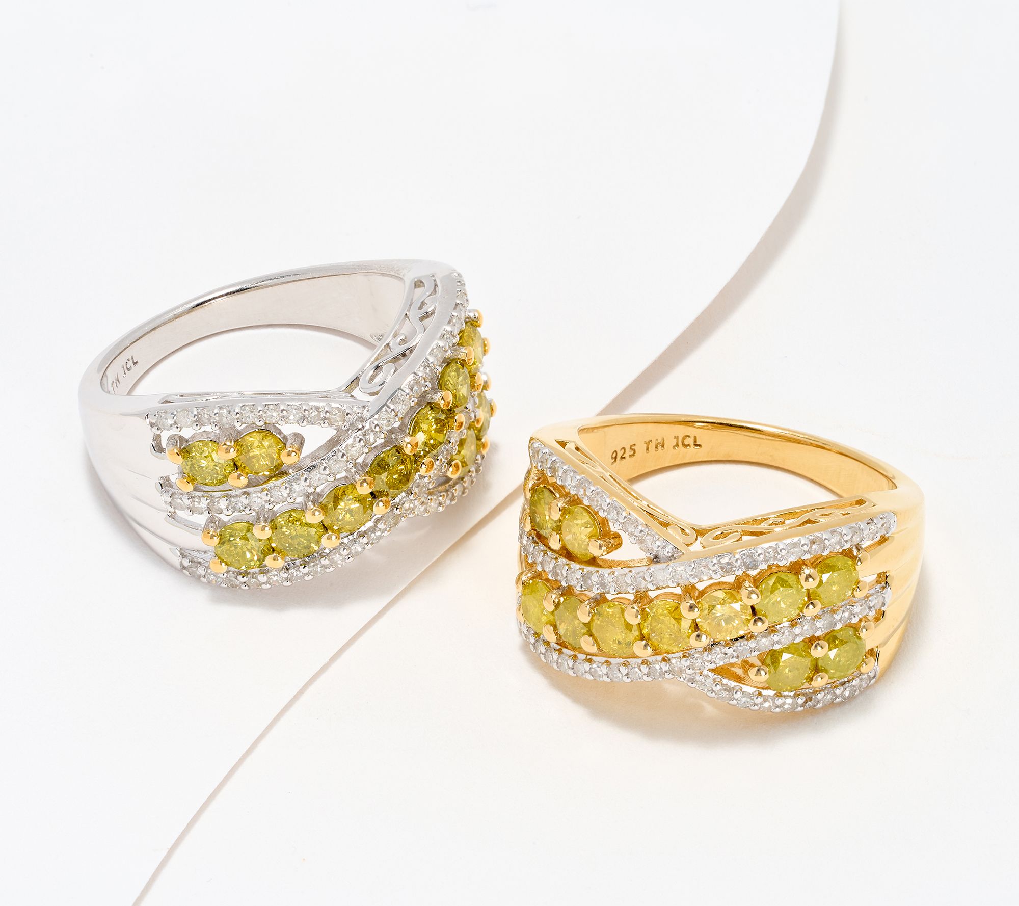 Affinity Diamonds Colored cttw Highway Ring, Sterling