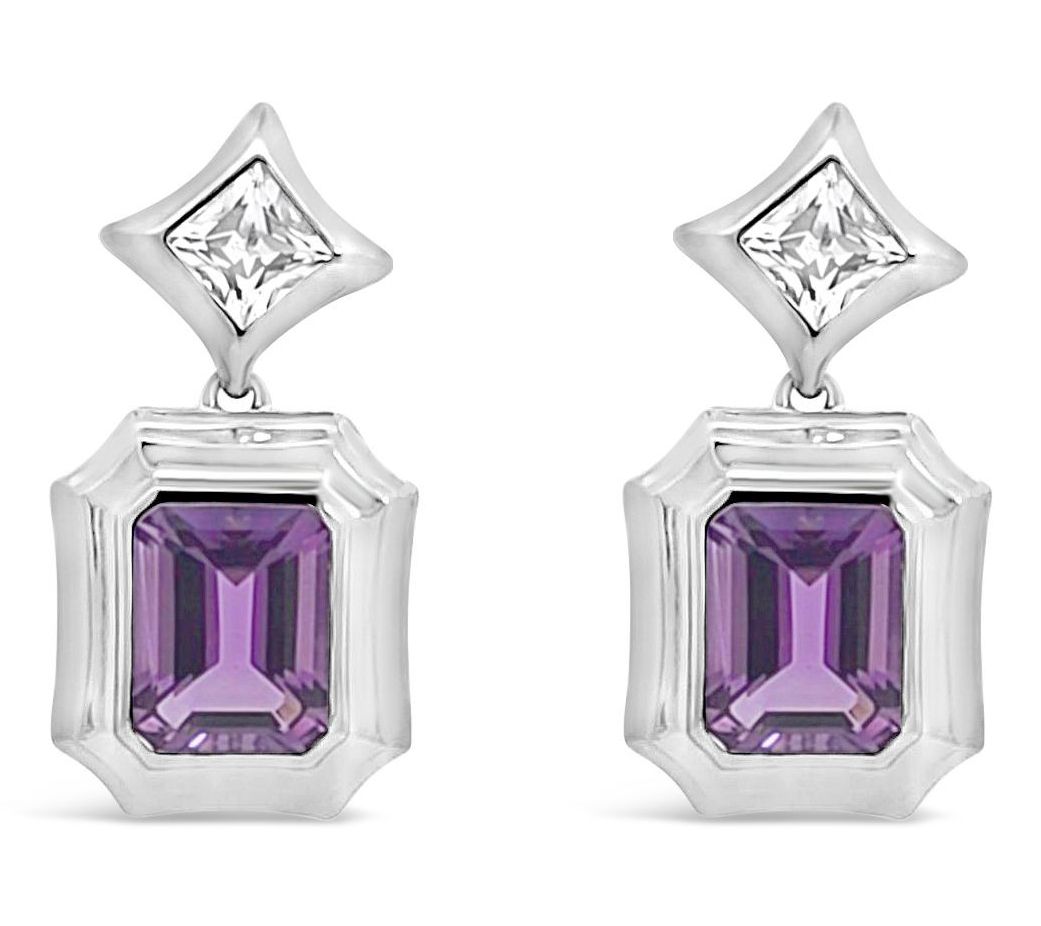Margo Manhattan Sterling Amethyst Shannah Earrings
