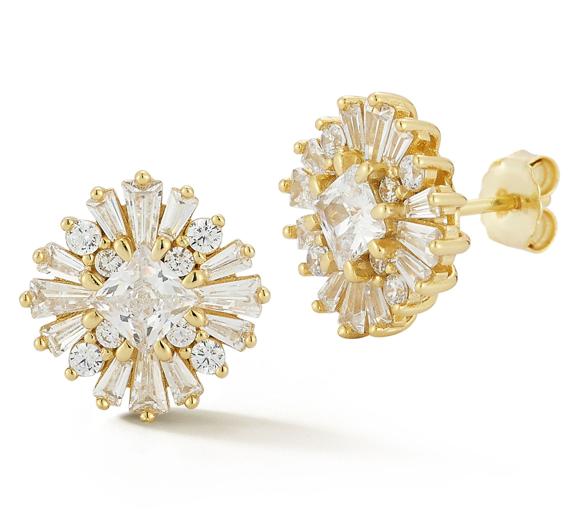 Sterlina Silver Floral Cluster Stud Earrings, Sterling