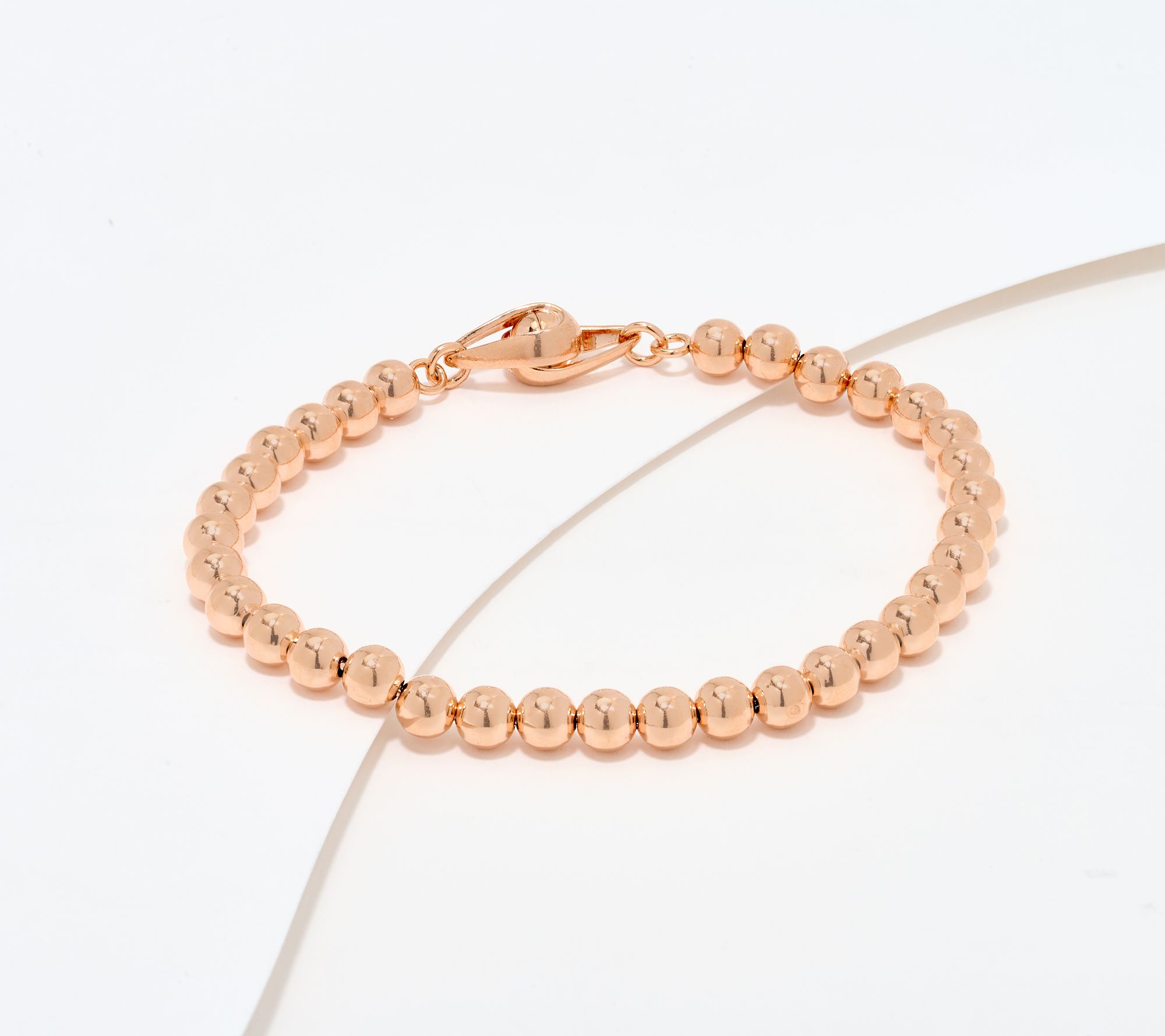 UltraFine 950 Silver Beaded Chain Magnetic Clasp Bracelet