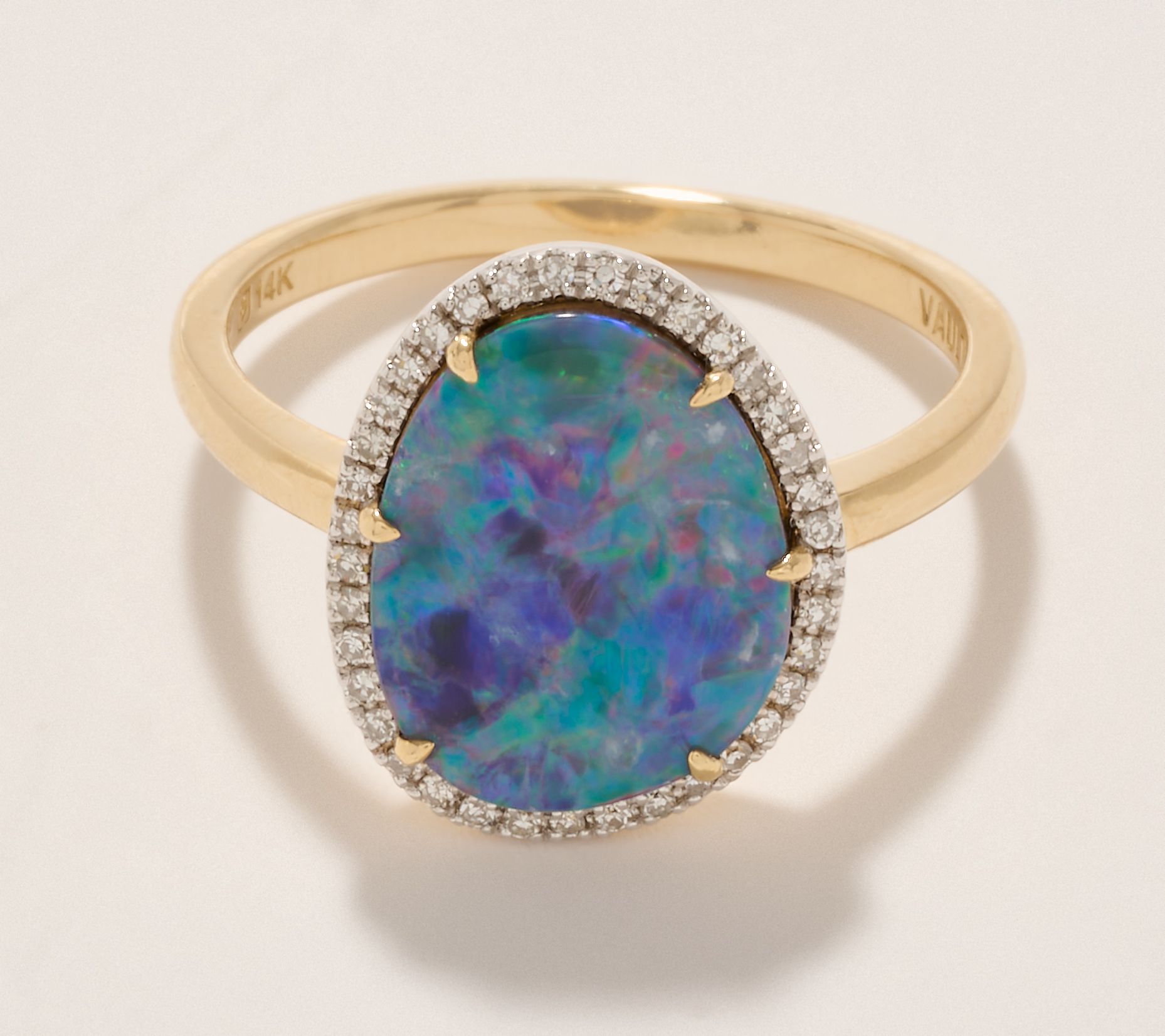 Vault Discoveries Australian Rolling Flash Opal Ring, 14k