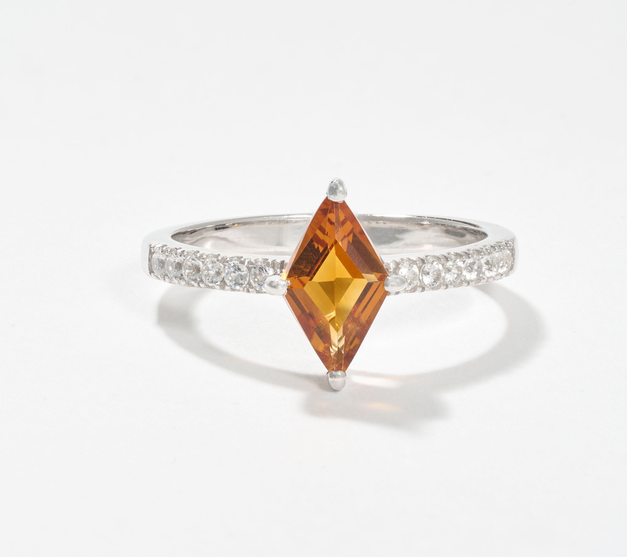 Affinity Gems Precious Gem & White Zircon Kite Cut Ring Sterling Silver