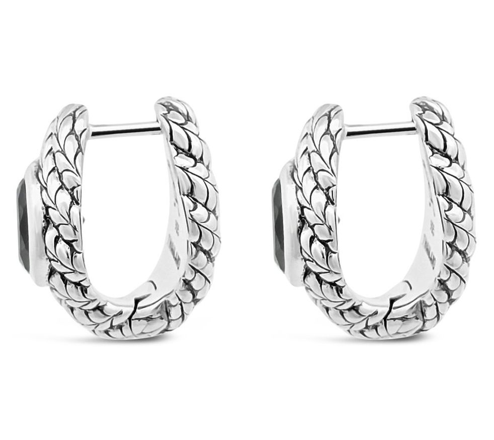 Tiffany Kay Studio Sterling Onyx Huggie Hoop Earrings - QVC.com