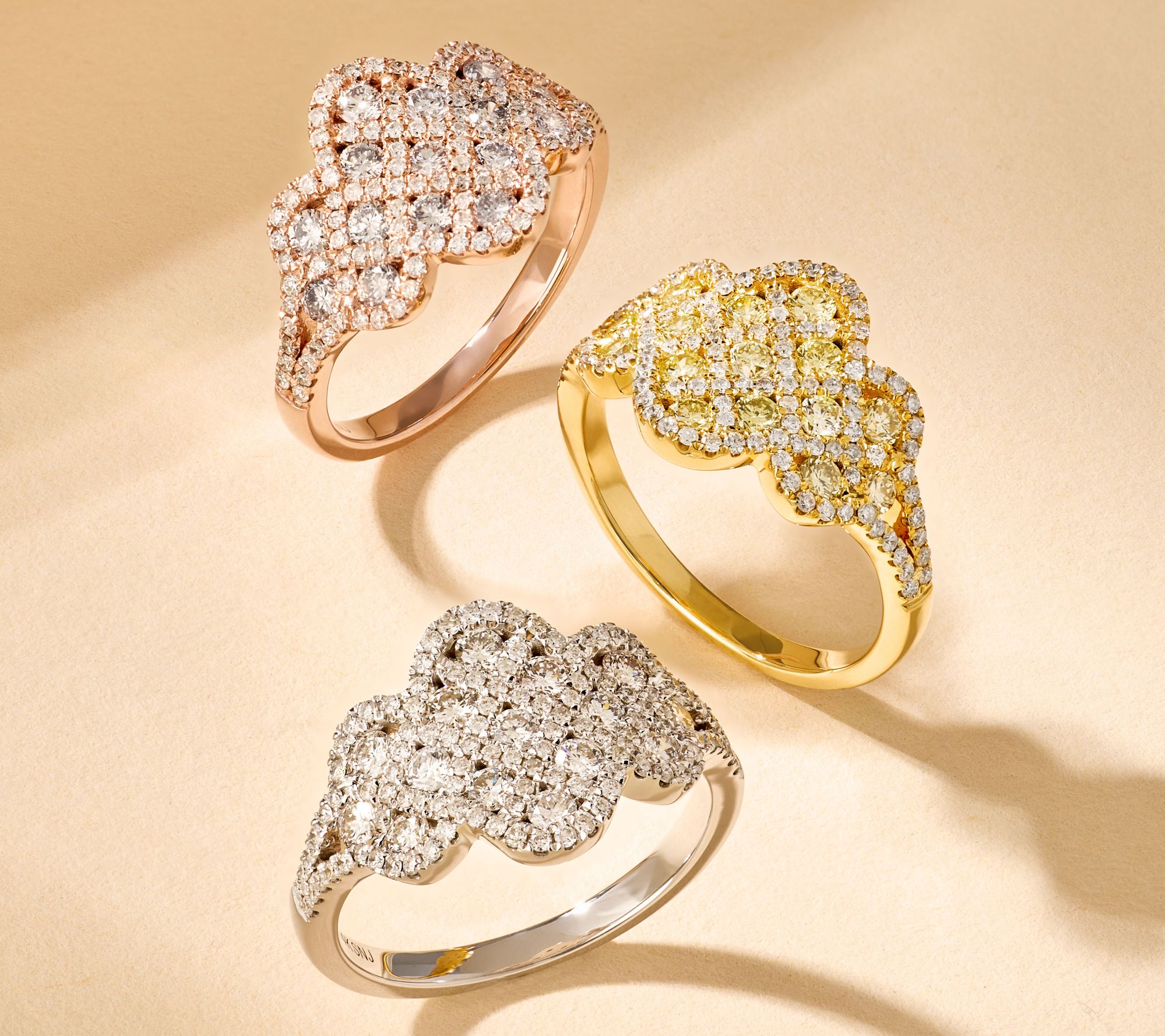 Affinity Diamonds Scalloped Trim Holiday Ring, 14K Gold - QVC.com