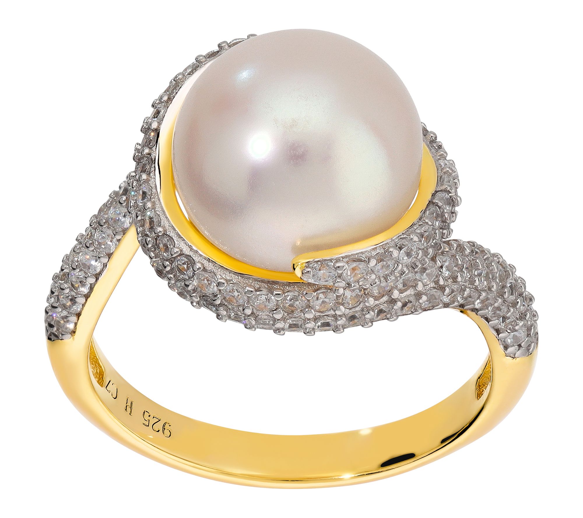 Honora Sterling Siilver Wrapped Cultured PearlRing