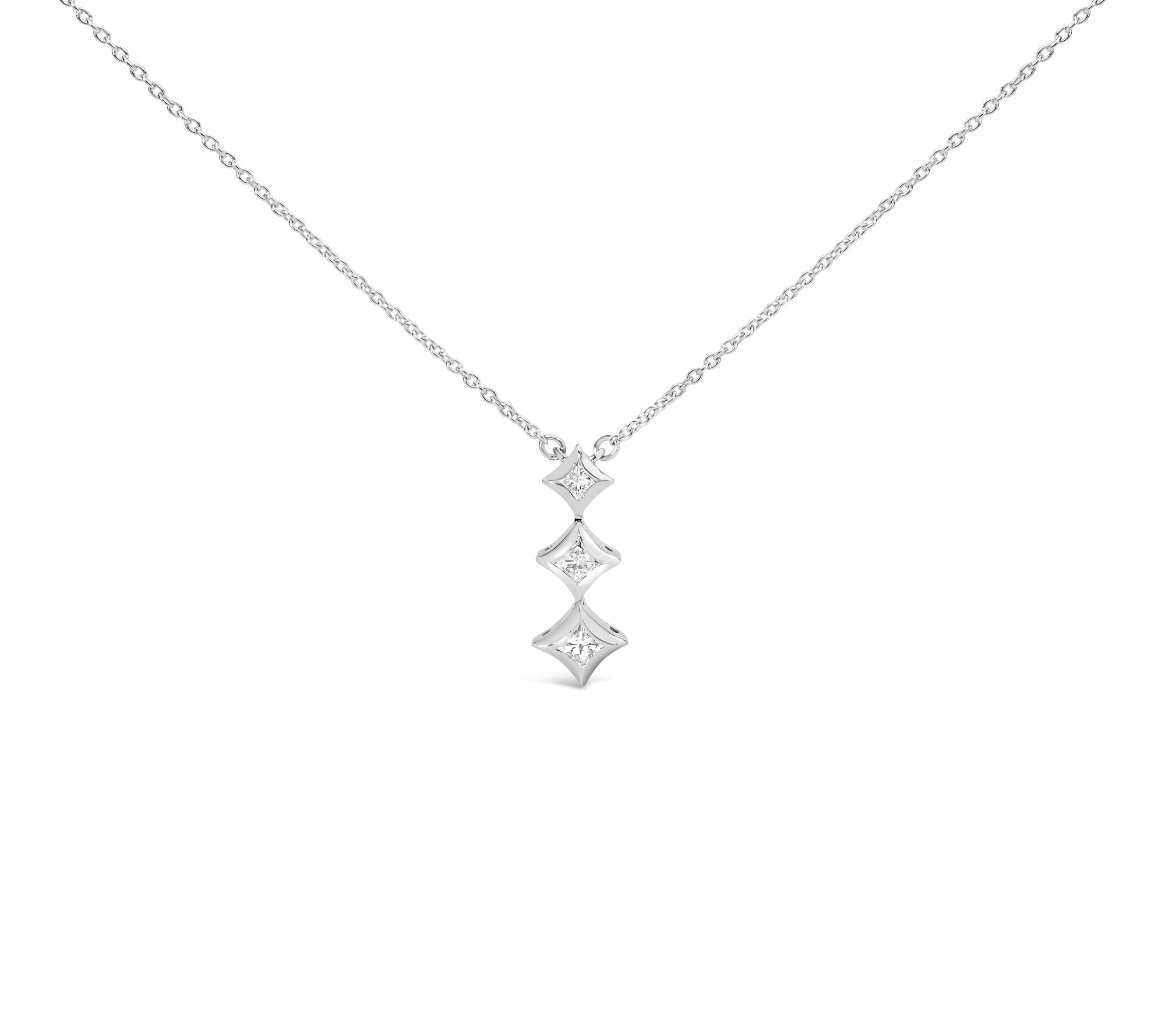 Haus of Brilliance 0.20 cttw Diamond Drop Neckl ace, 10K Gold