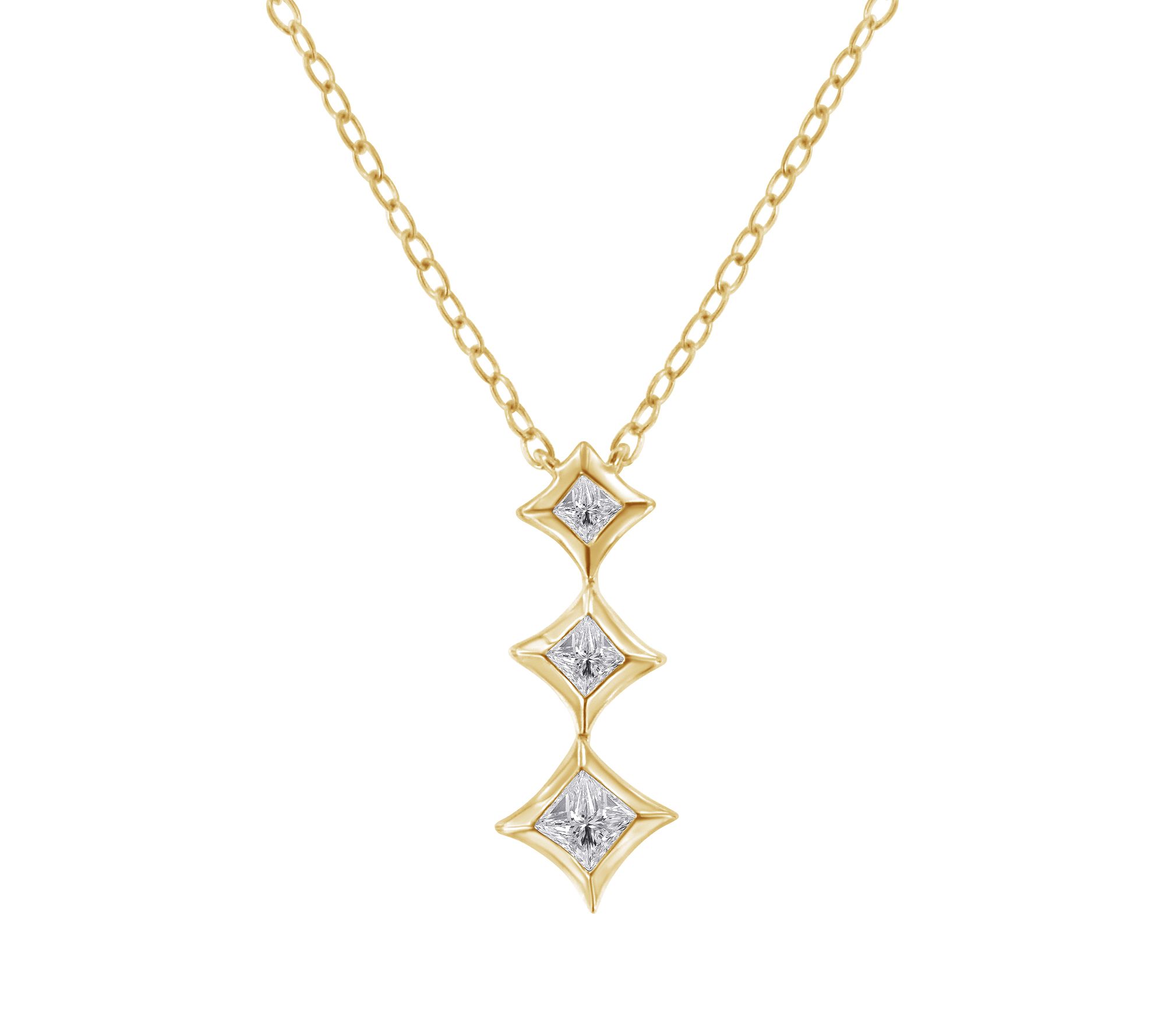 Haus of Brilliance 0.20 cttw Diamond Drop Necklace, 10K Gold