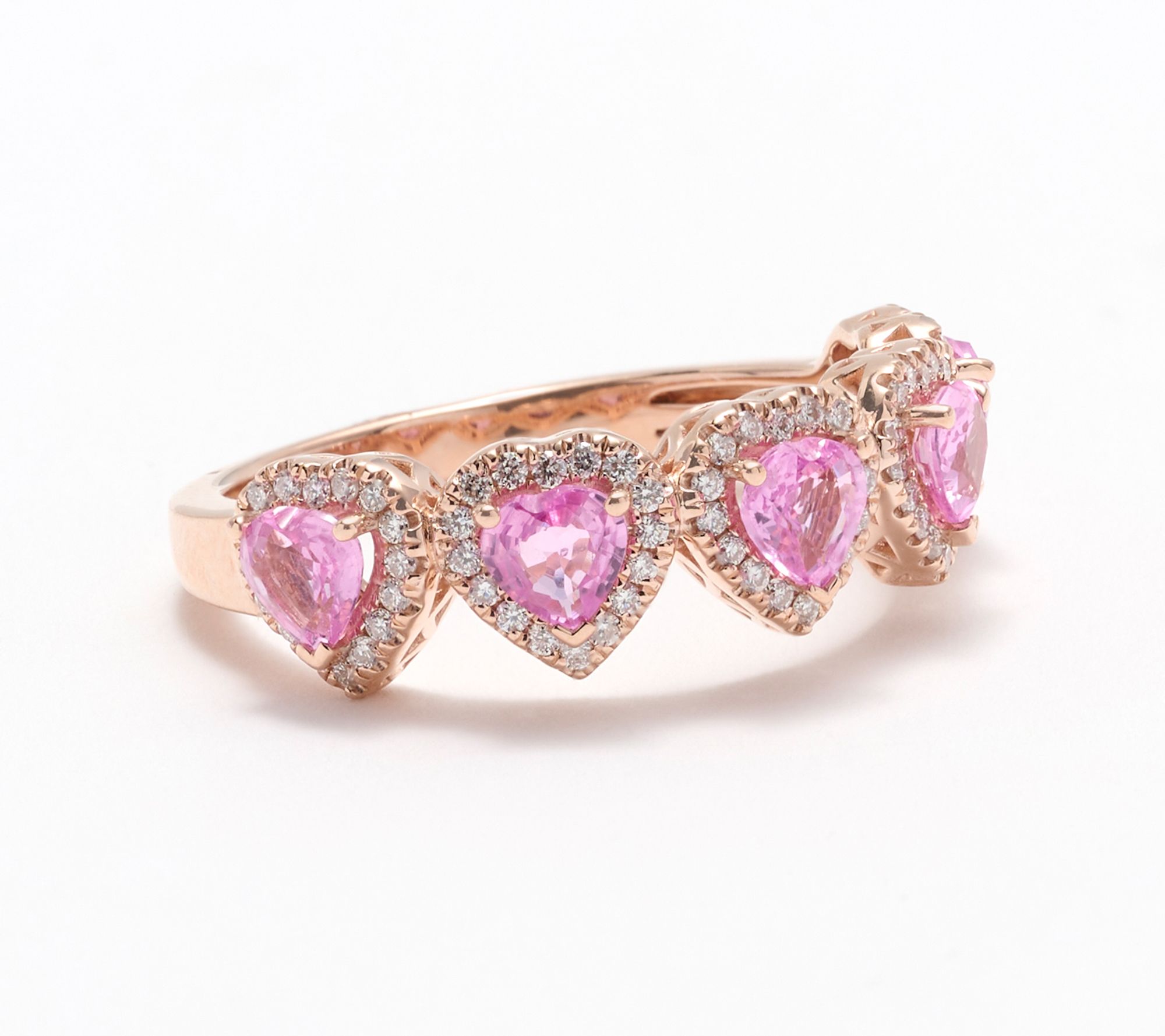 Effy 14K Rose Gold Diamond & Pink Sapphire Ring