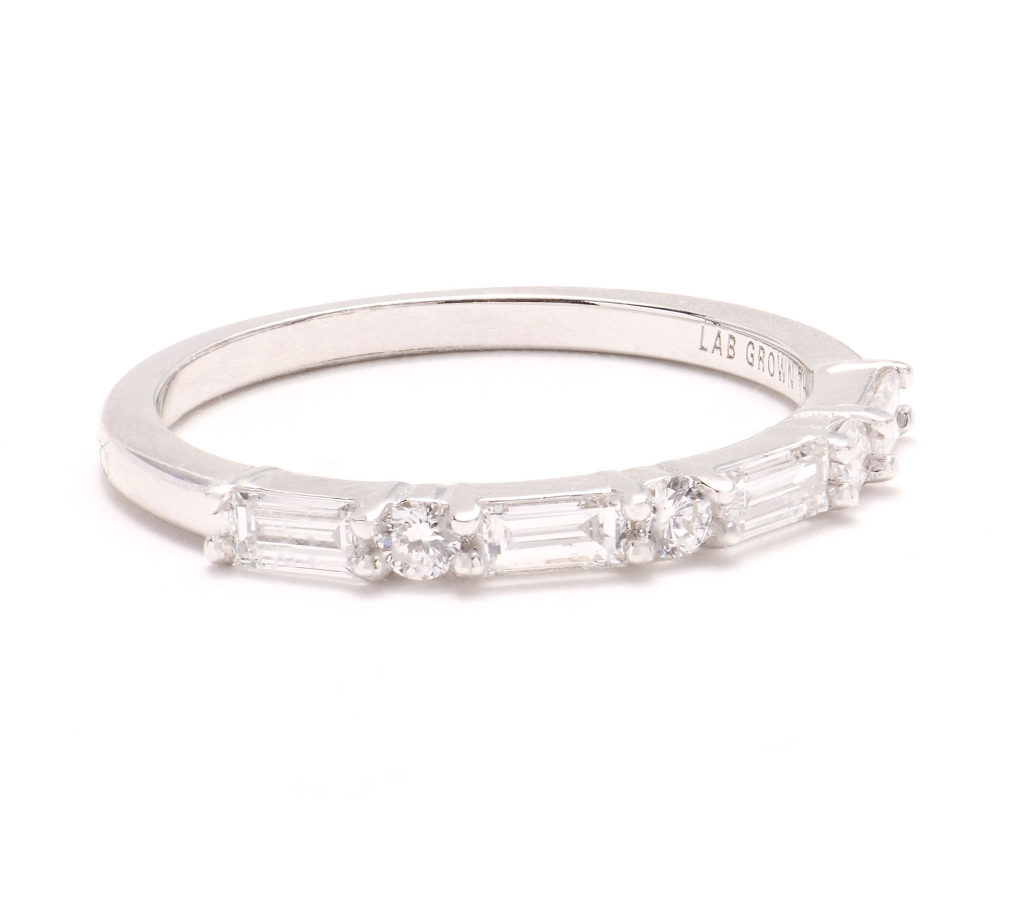  Fire Light Lab Grown Diamond .50 cttw Baguette Ring, Sterling