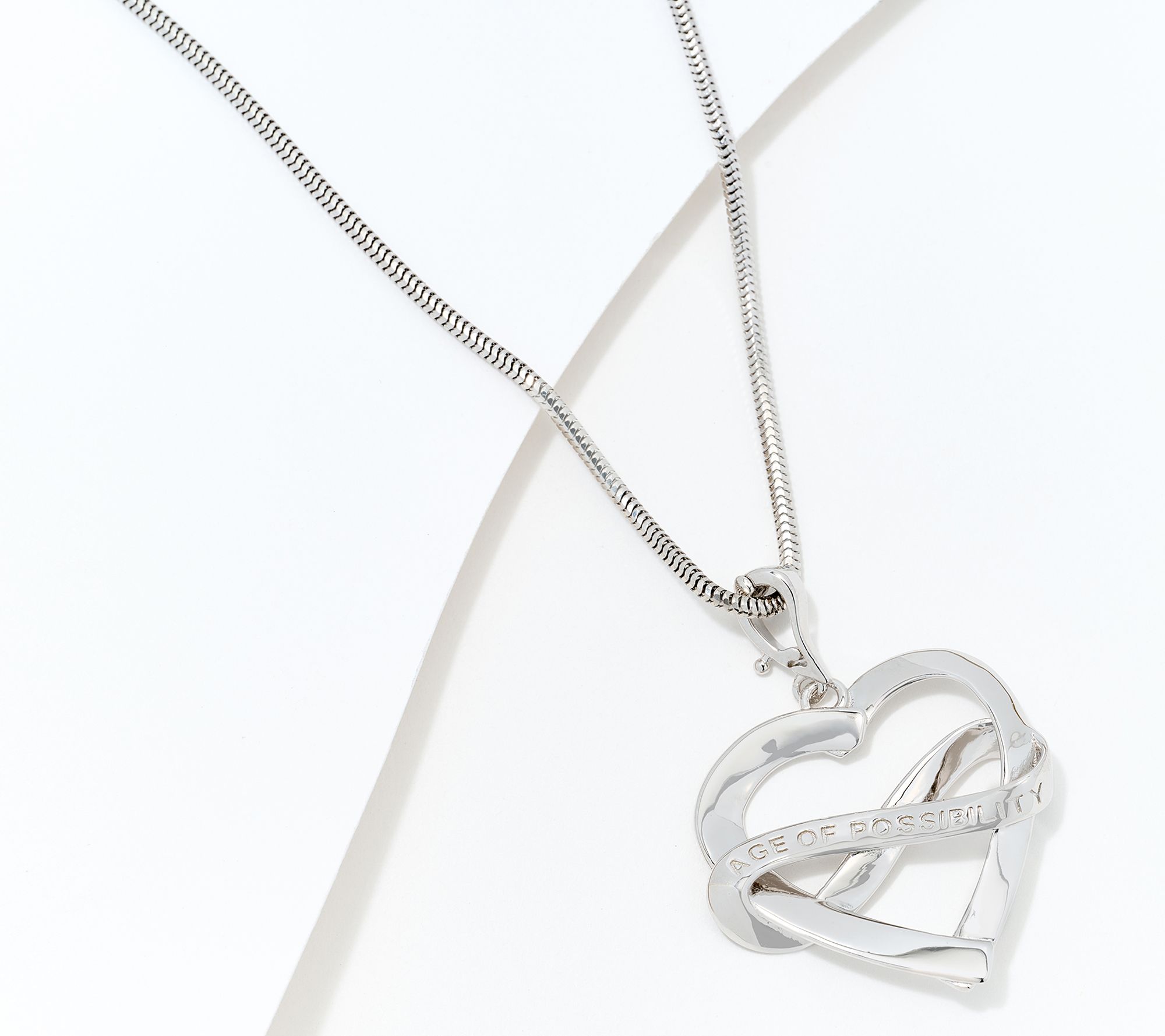 "As Is" Age of Possibility Heart Pendant w/ 18" Chain, Sterling Silver