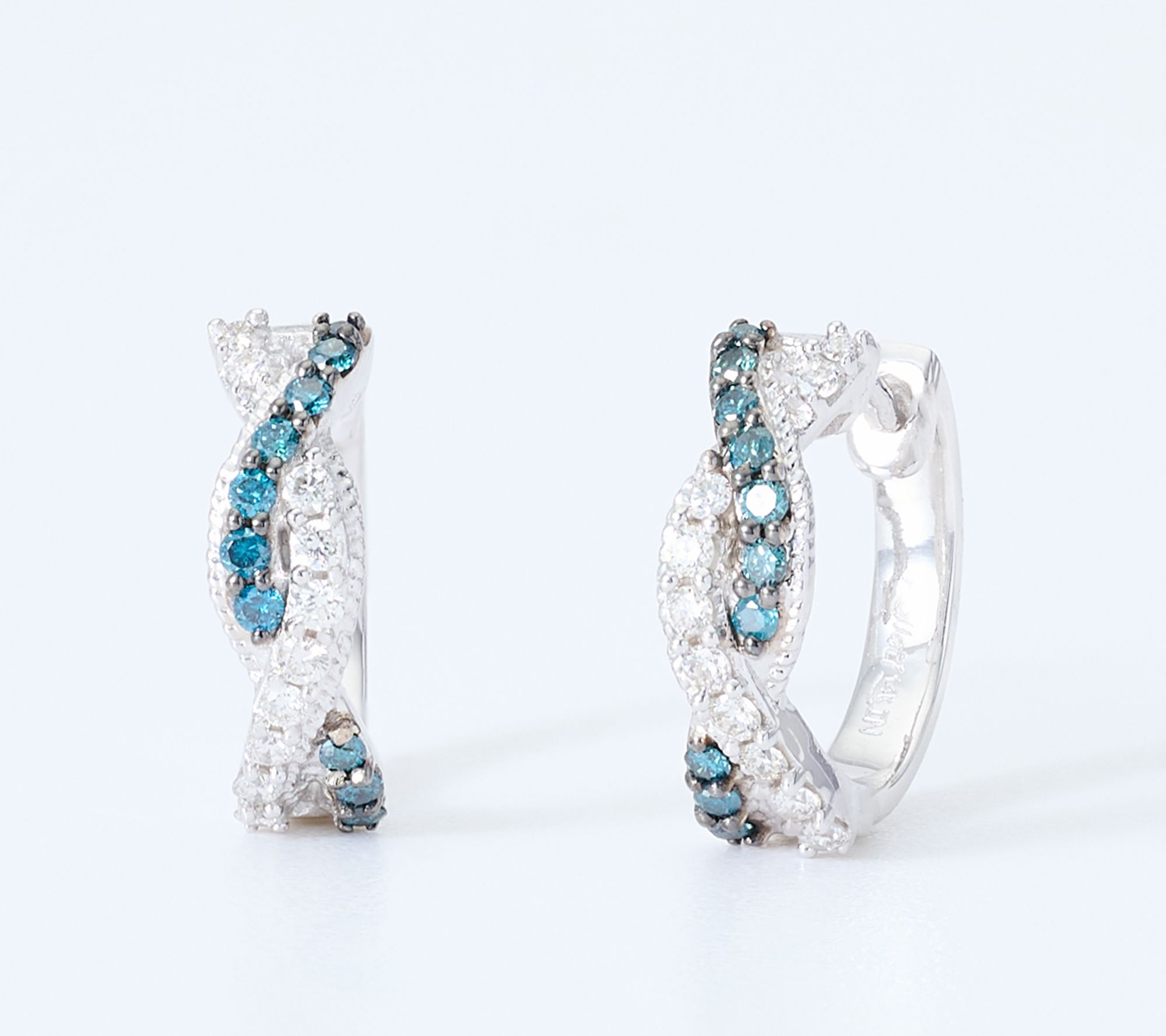 Kallati 0.23 cttw Diamond Twist Hoop Earring, 14k Gold