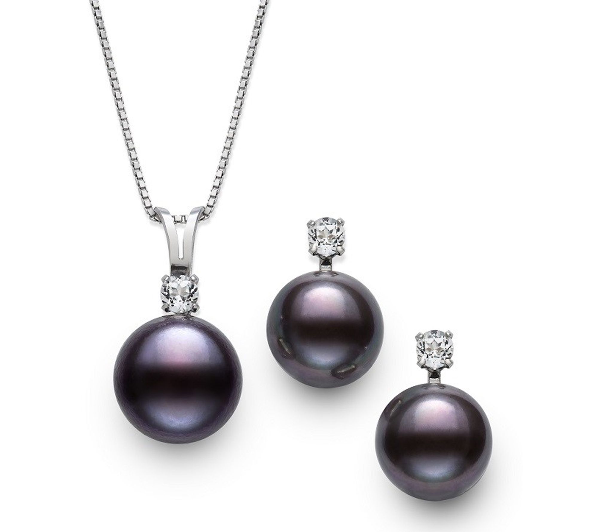Amour De Pearl Cultured Pearl Necklace & Earrings, Sterling
